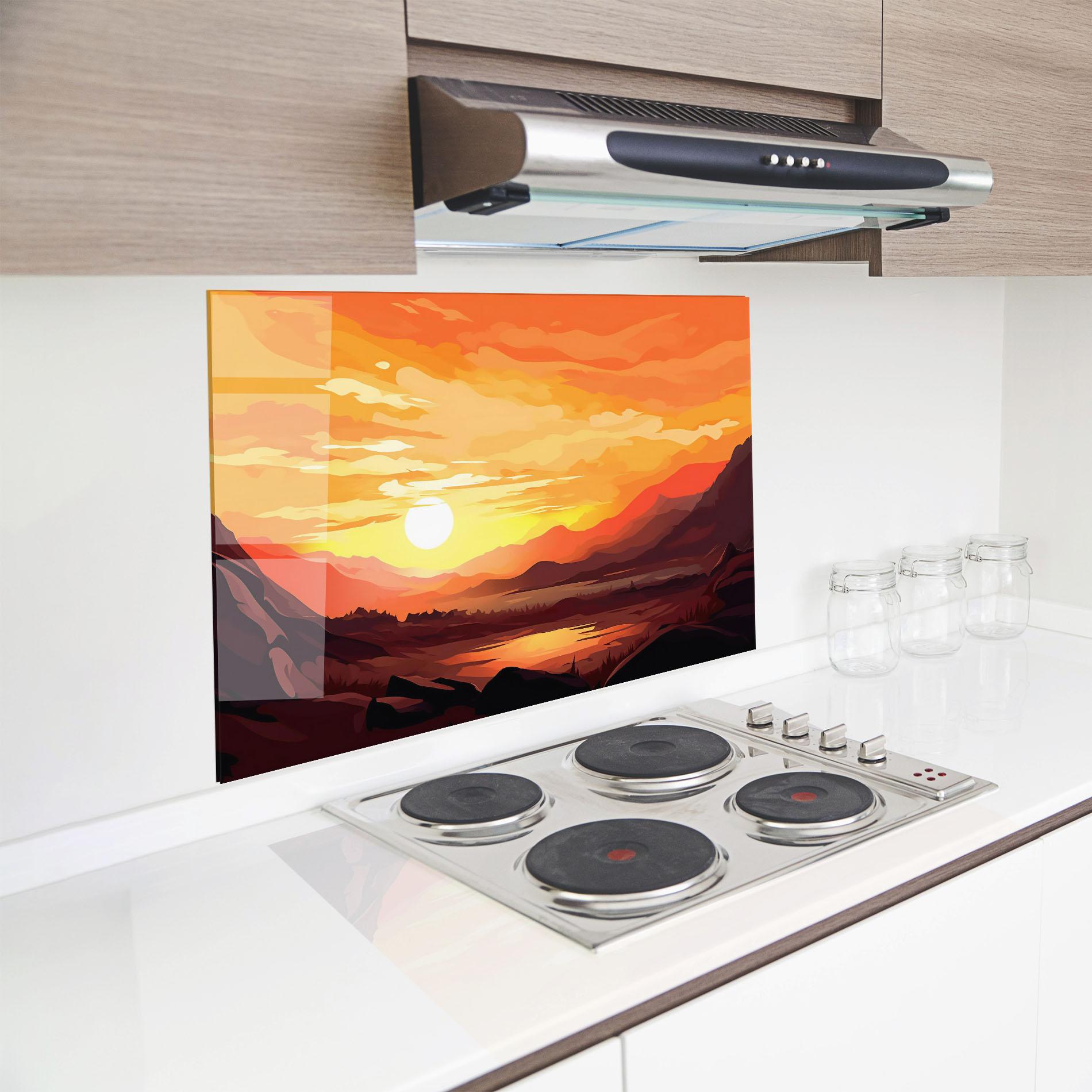 Konyhai üveg hátfal Beautiful Sunset Illustration mockup 8
