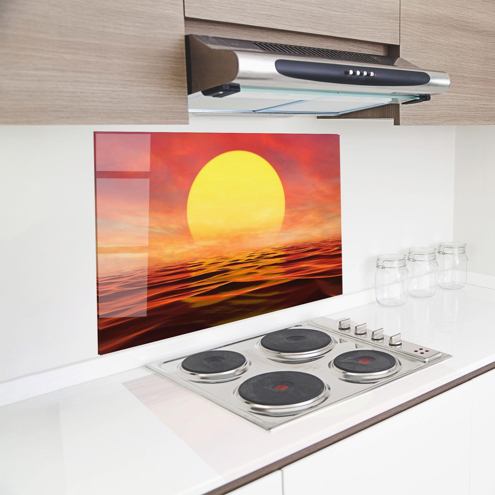 Konyhai üveg hátfal Clouds Reflection Sky mockup 8