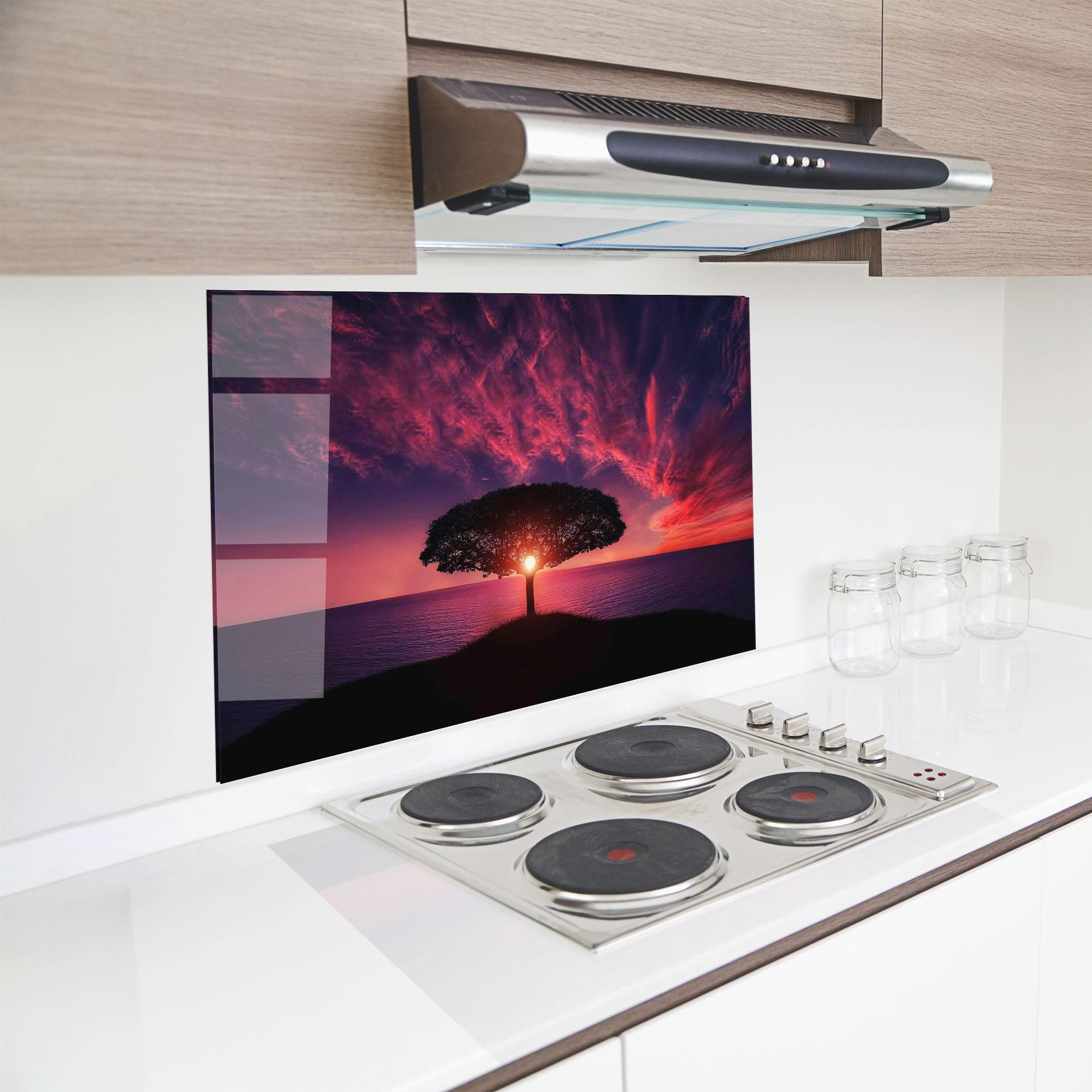 Konyhai üveg hátfal Sun Tree mockup 8