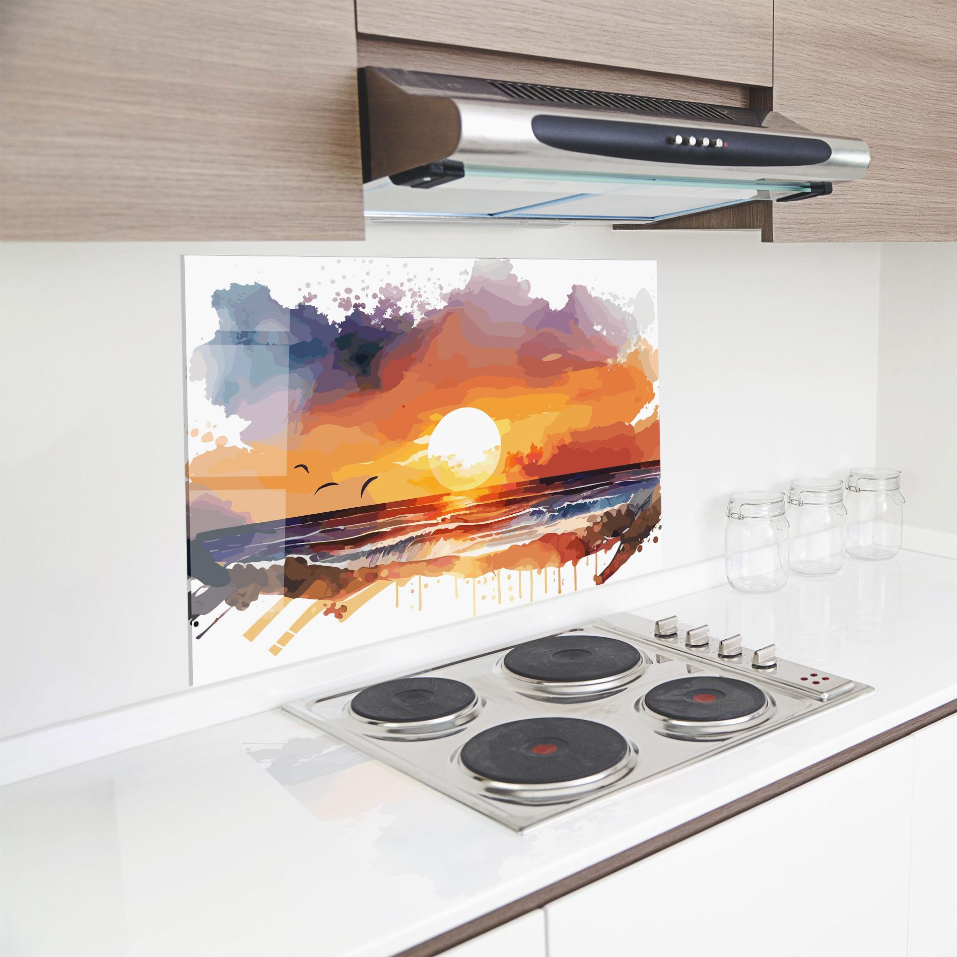 Konyhai üveg hátfal Sunset Art mockup 8