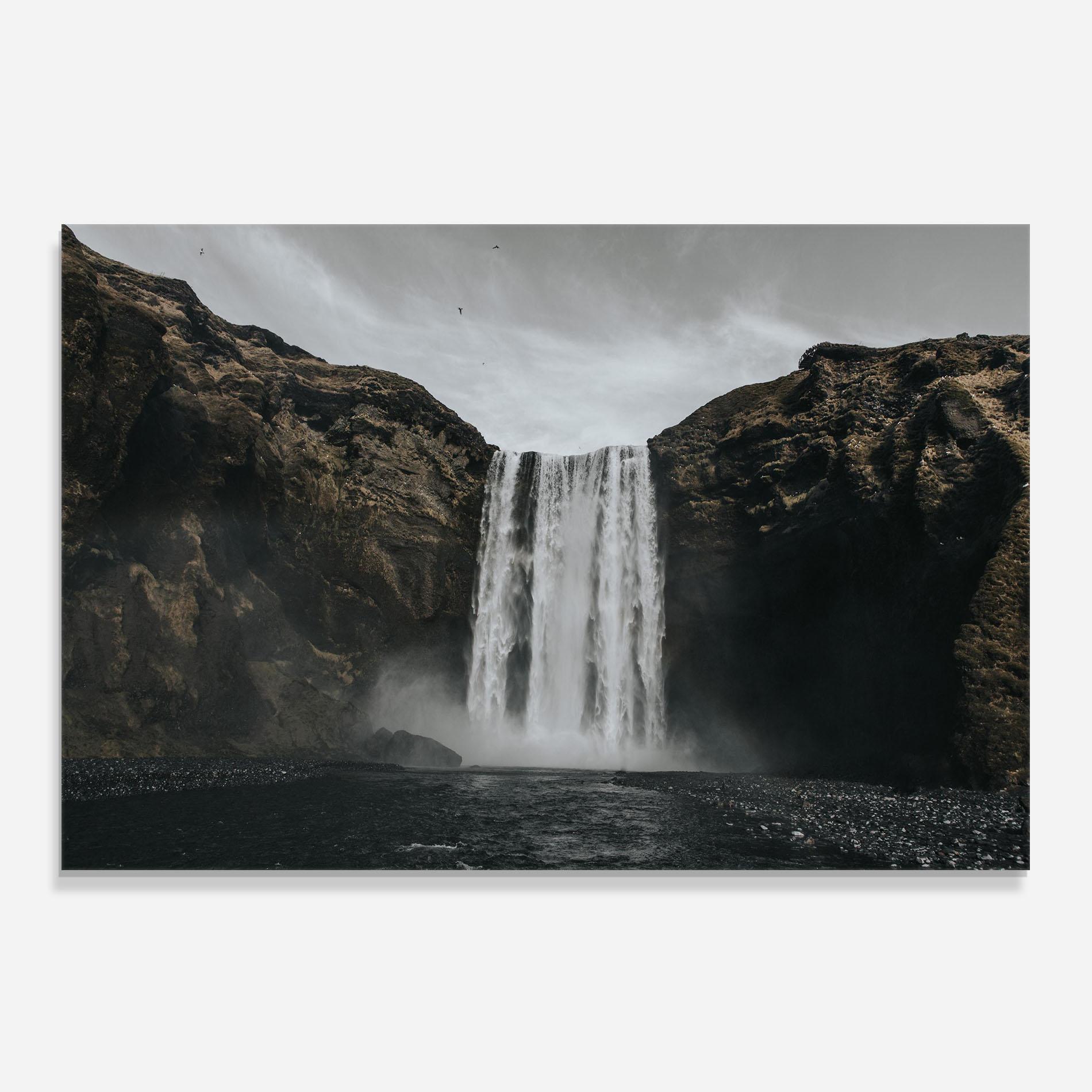 Konyhai üveg hátfal Grey Waterfall mockup 0