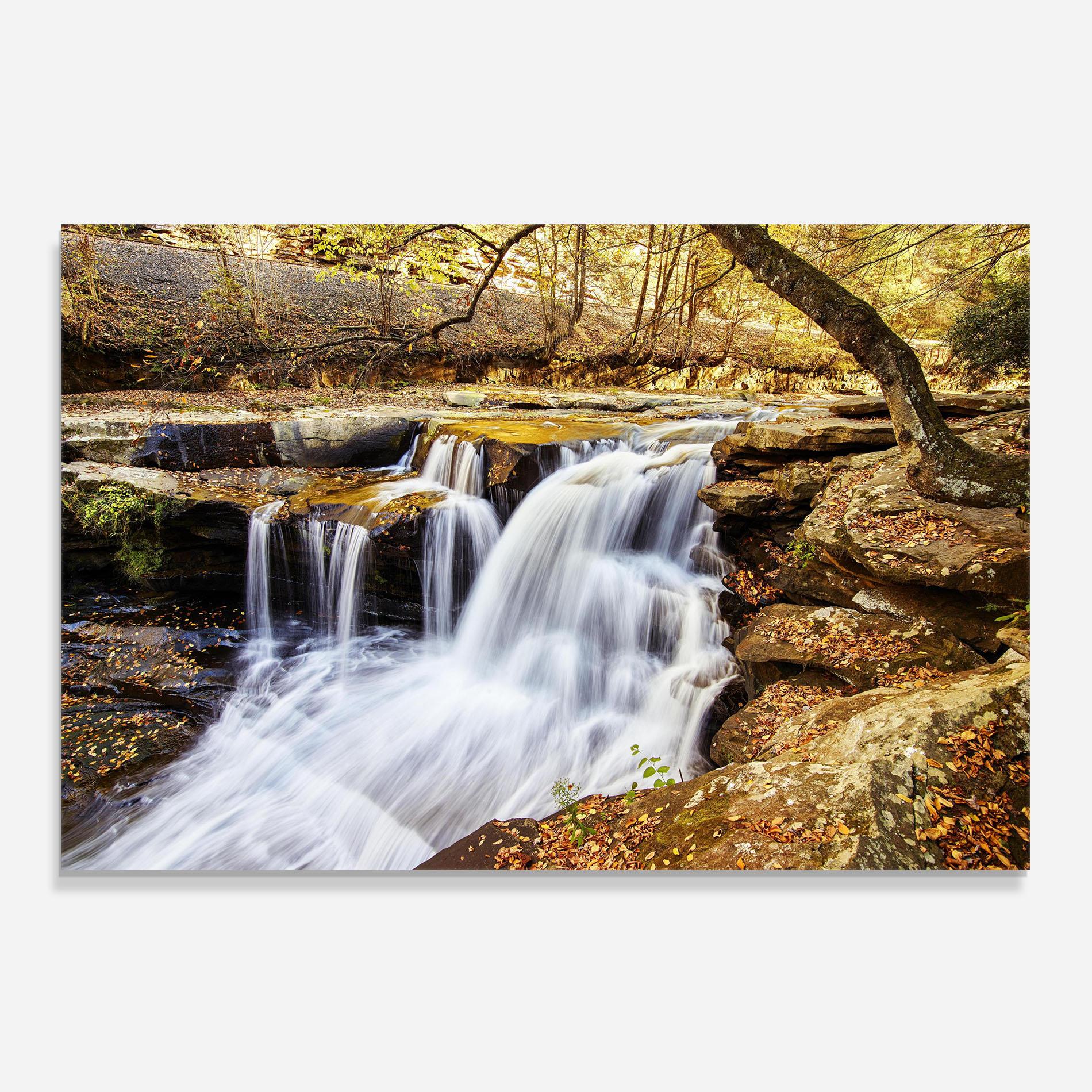 Konyhai üveg hátfal Pretty Autumn Waterfall mockup 0