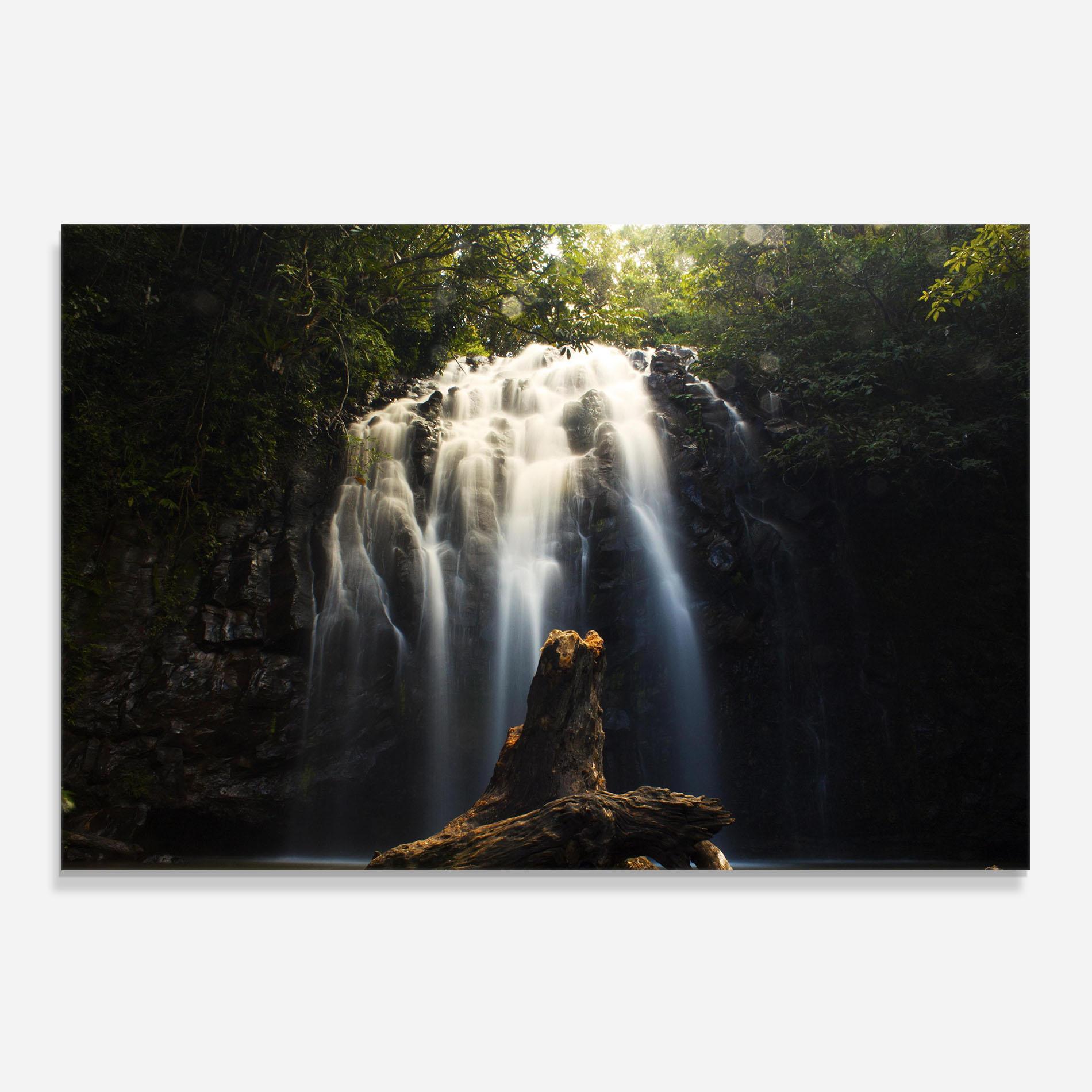 Konyhai üveg hátfal Tree Log Waterfall mockup 0