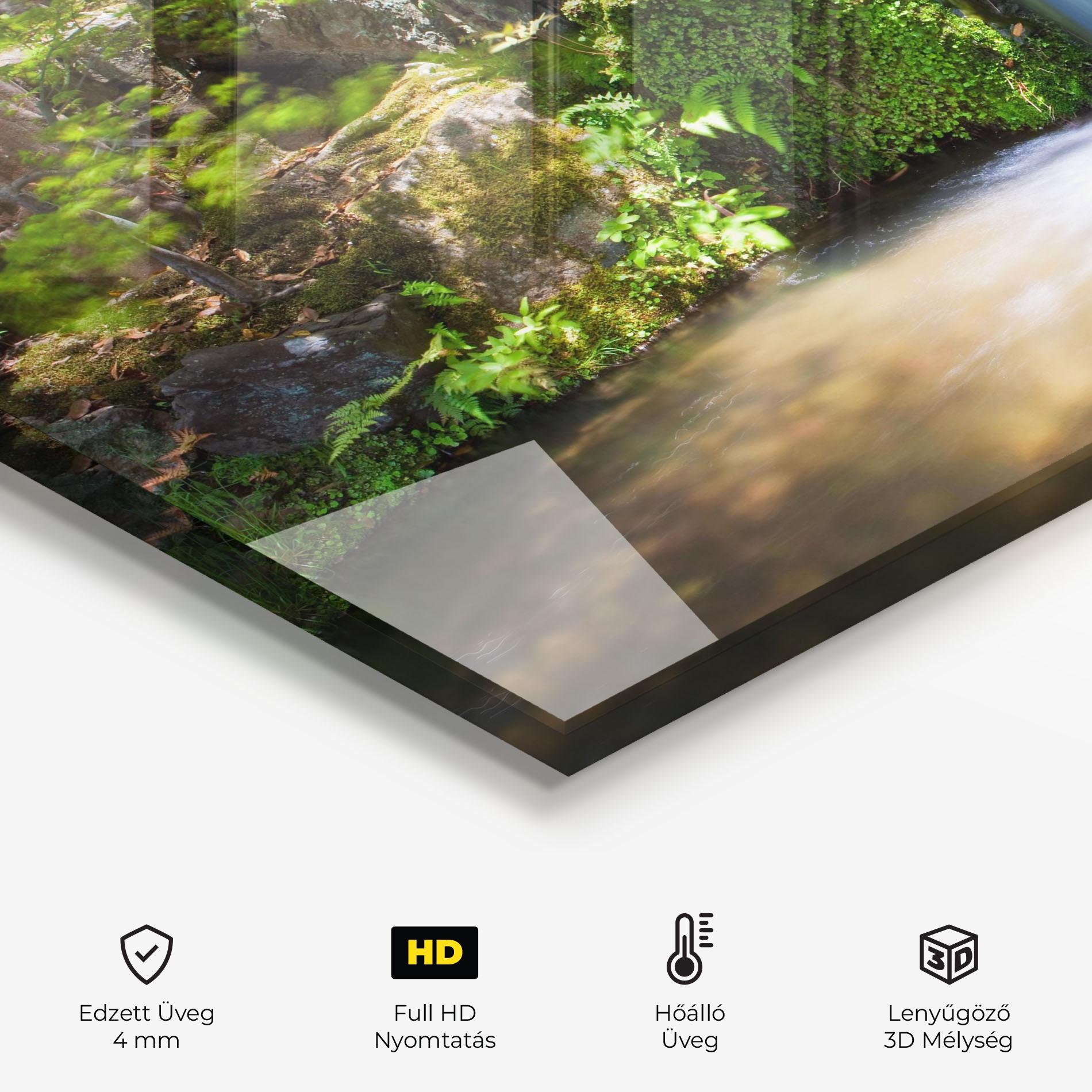 Konyhai üveg hátfal Jungle View Waterfall mockup 2