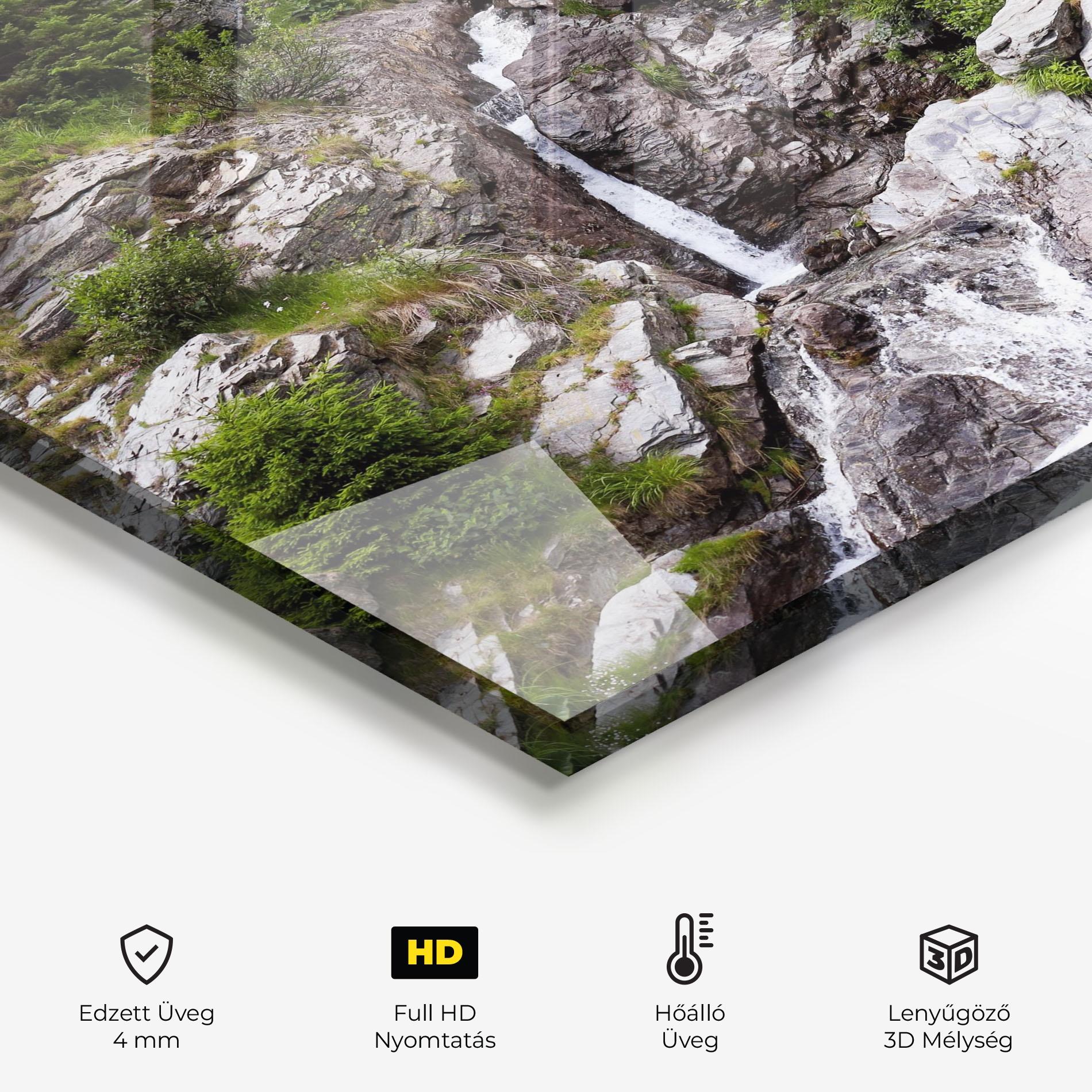 Konyhai üveg hátfal Small Waterfall mockup 2