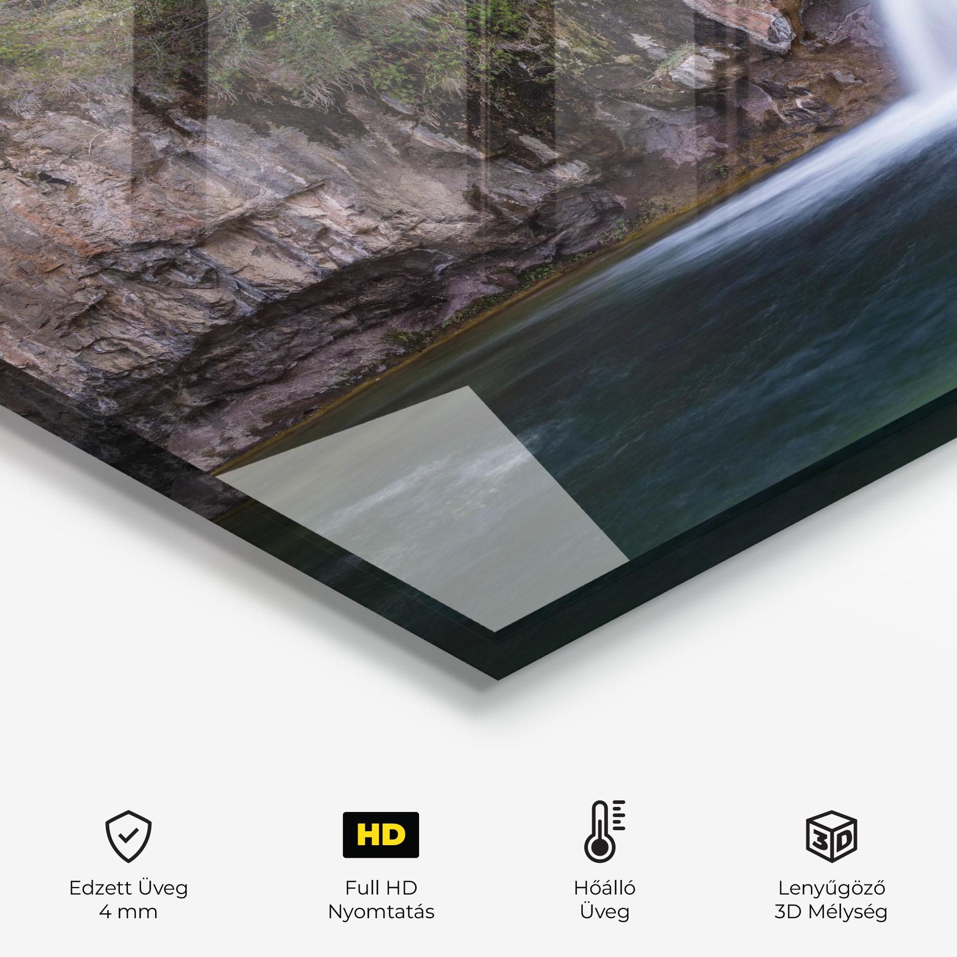 Konyhai üveg hátfal White Waterfall mockup 2