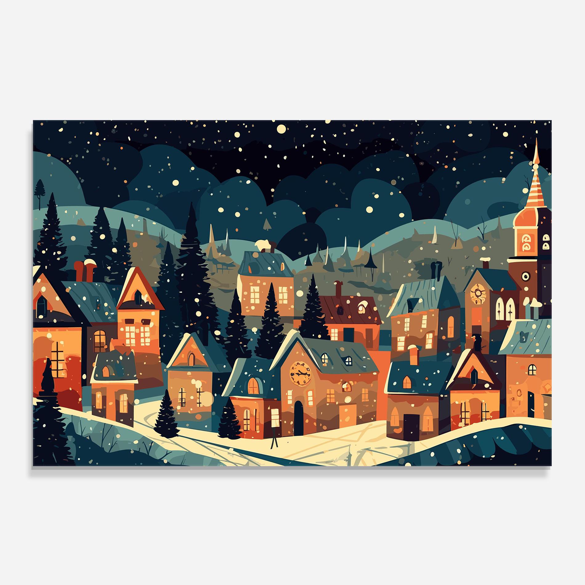 Konyhai üveg hátfal Winter View Houses mockup 0