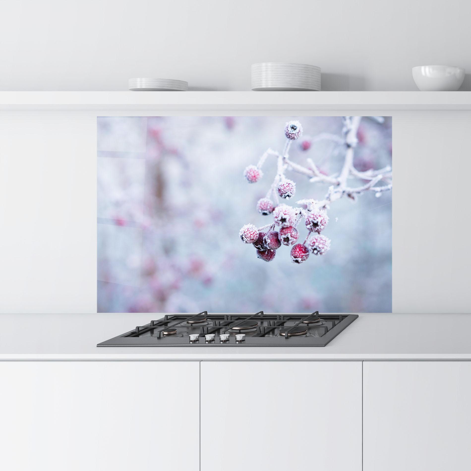 Konyhai üveg hátfal Red Winter Fruits mockup 9