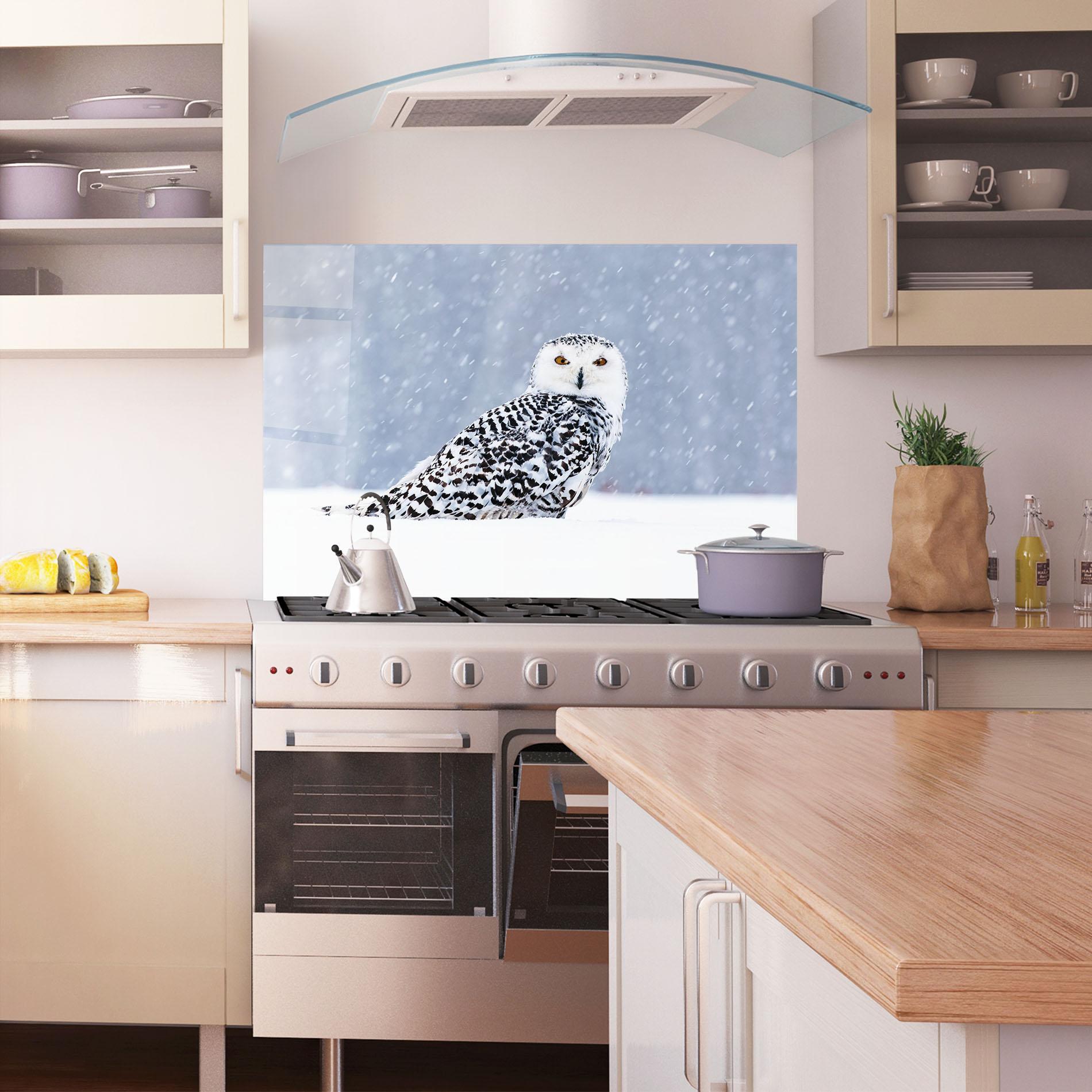 Konyhai üveg hátfal Snow Owl mockup 1