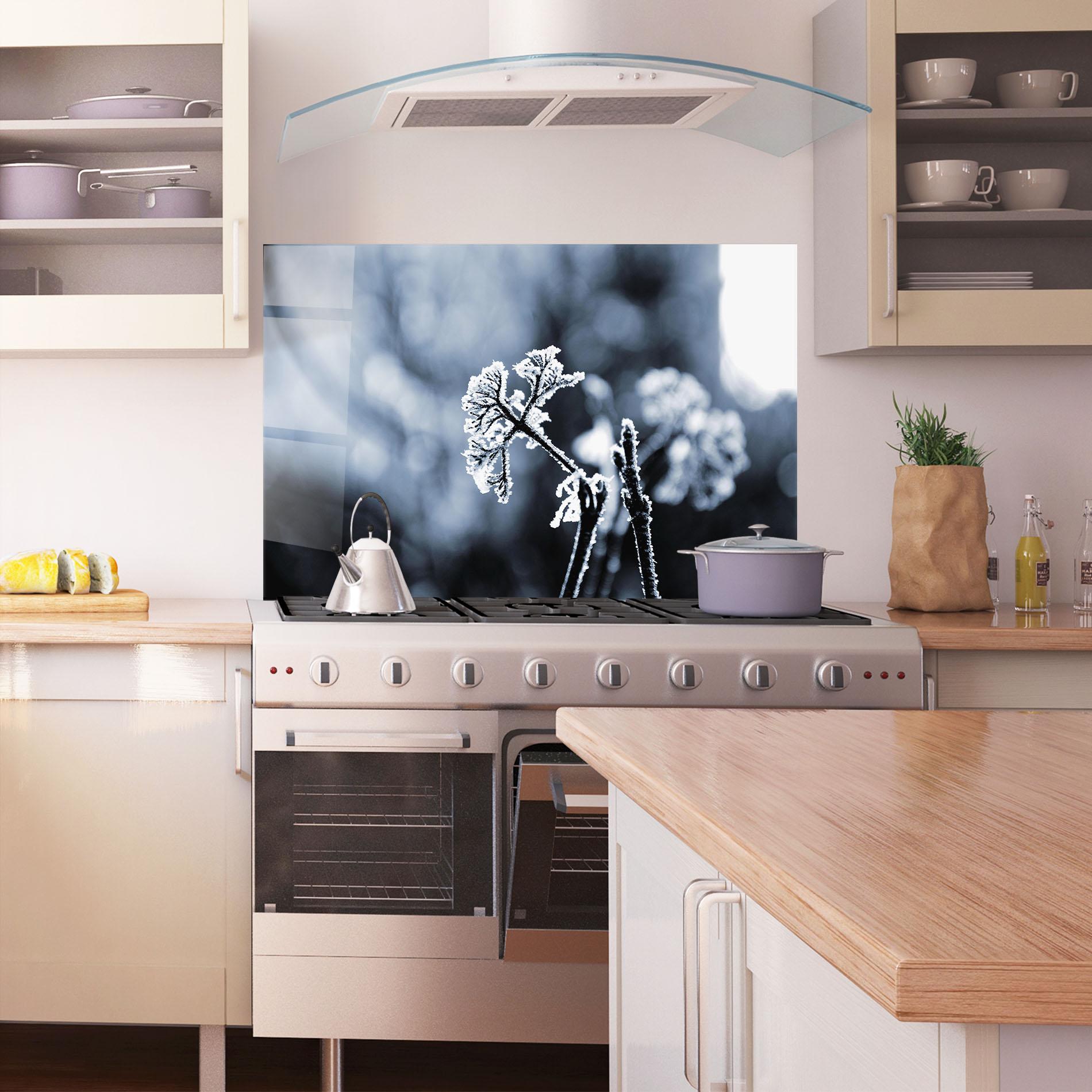 Konyhai üveg hátfal Winter Plant mockup 1