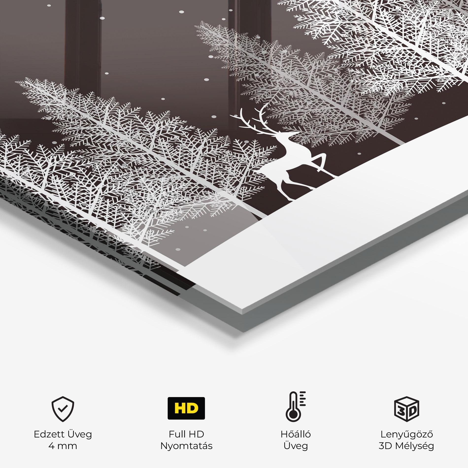 Konyhai üveg hátfal Brown Sky Winter mockup 2