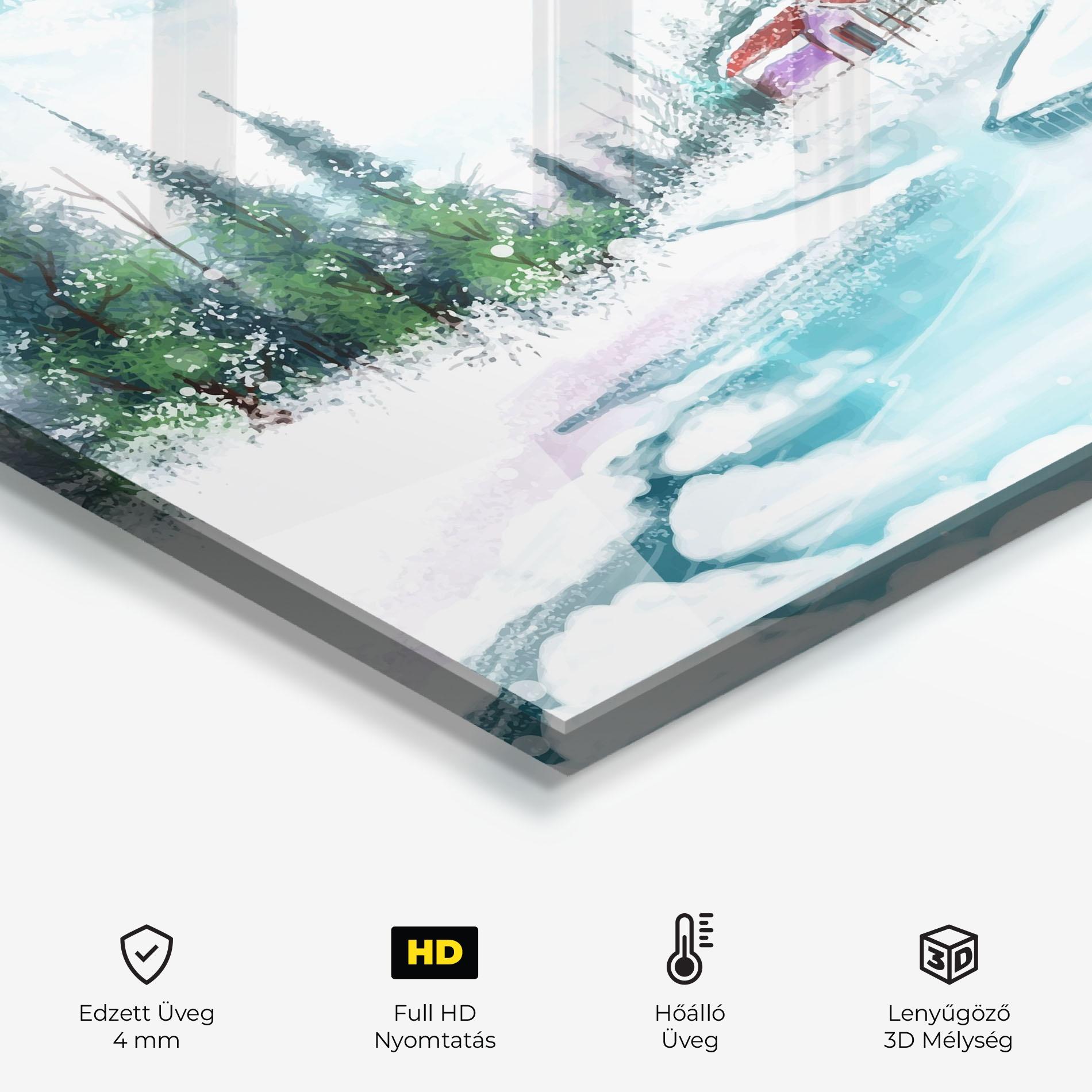 Konyhai üveg hátfal Purple House Winter mockup 2