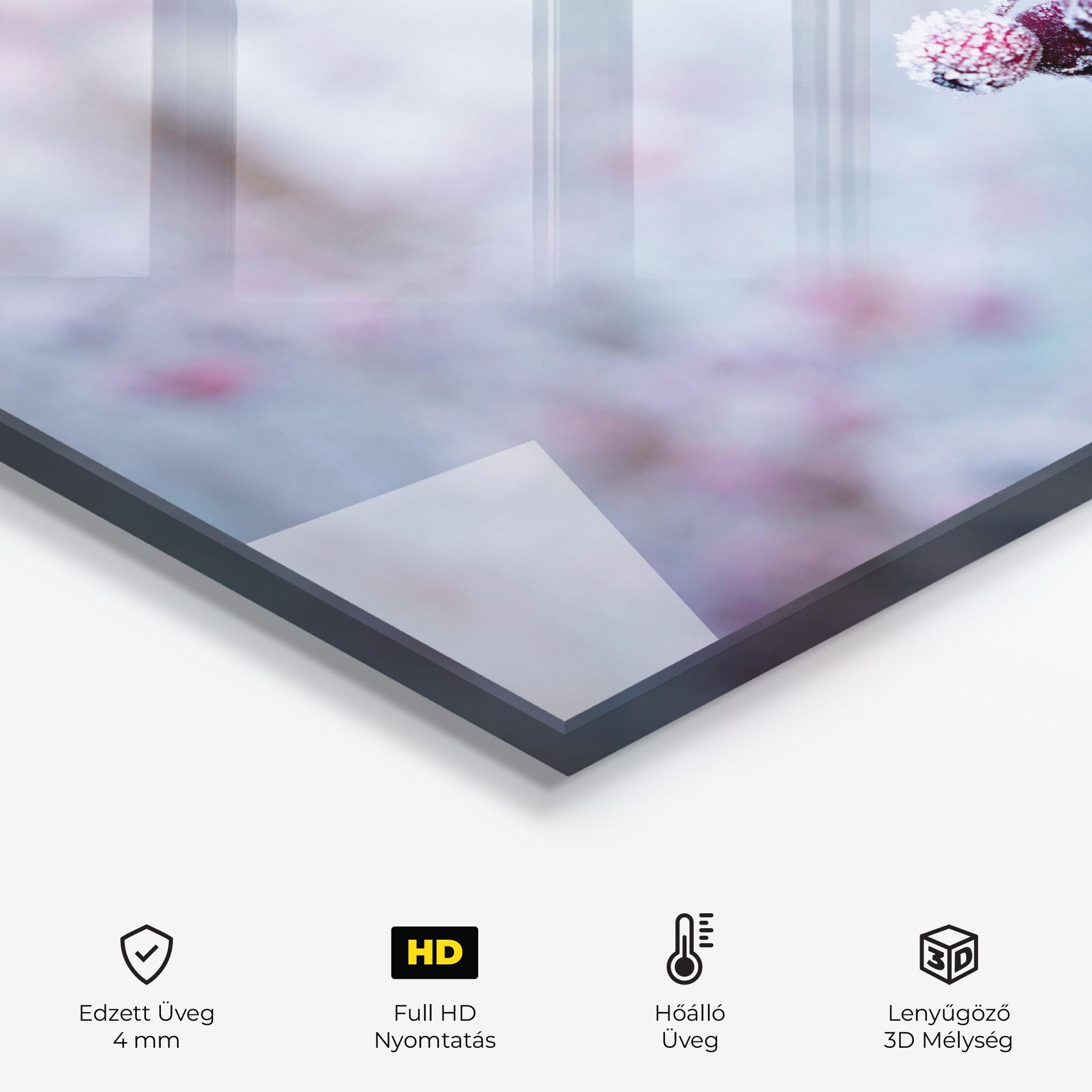 Konyhai üveg hátfal Red Winter Fruits mockup 2