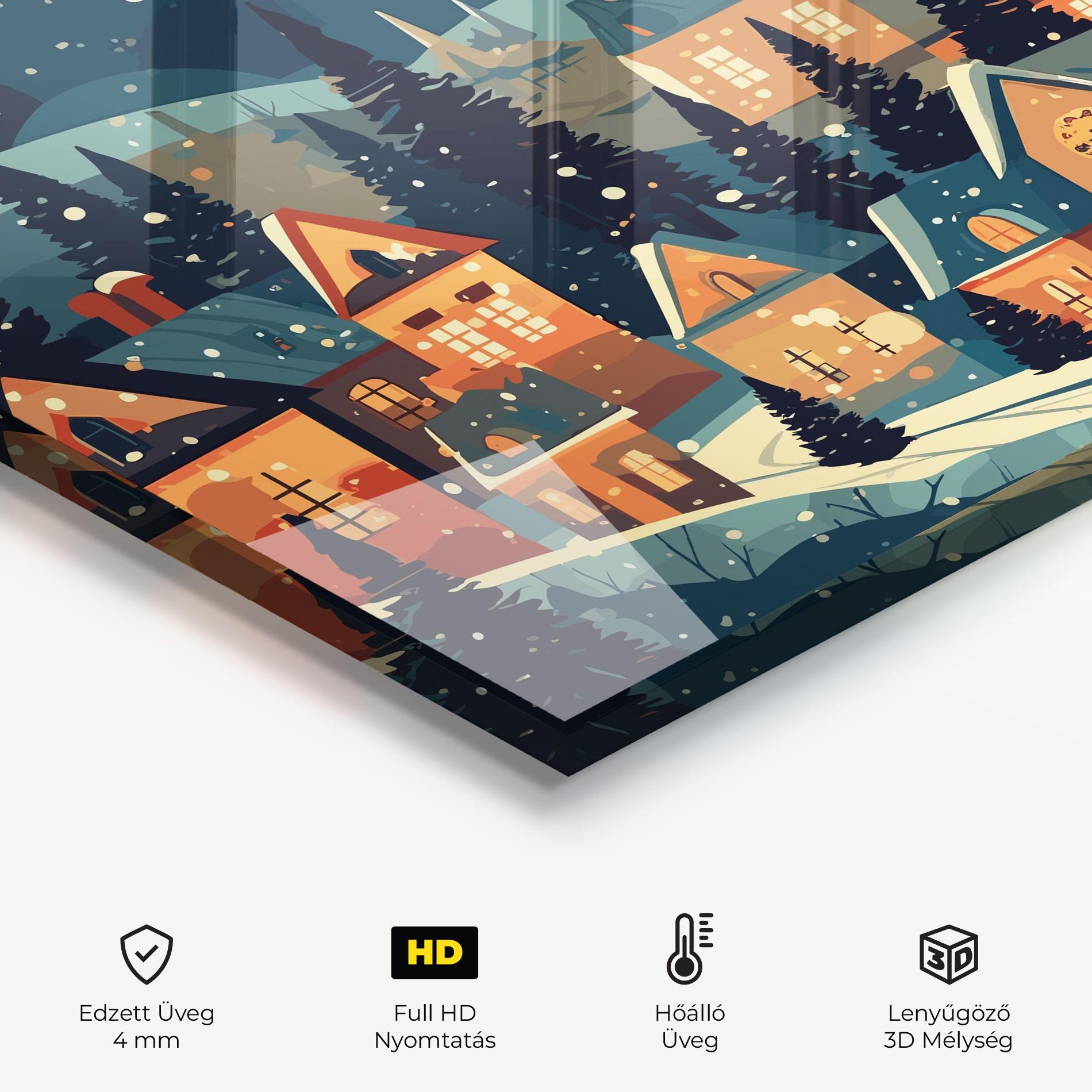 Konyhai üveg hátfal Winter View Houses mockup 2