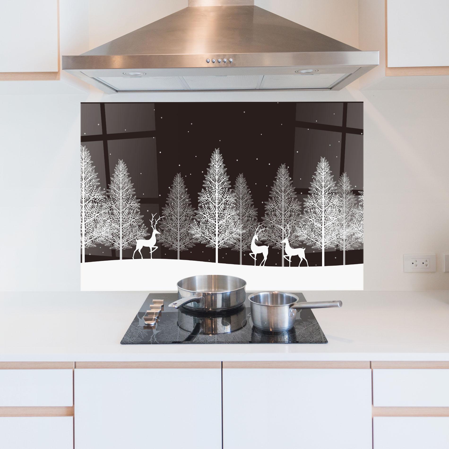 Konyhai üveg hátfal Brown Sky Winter mockup 5