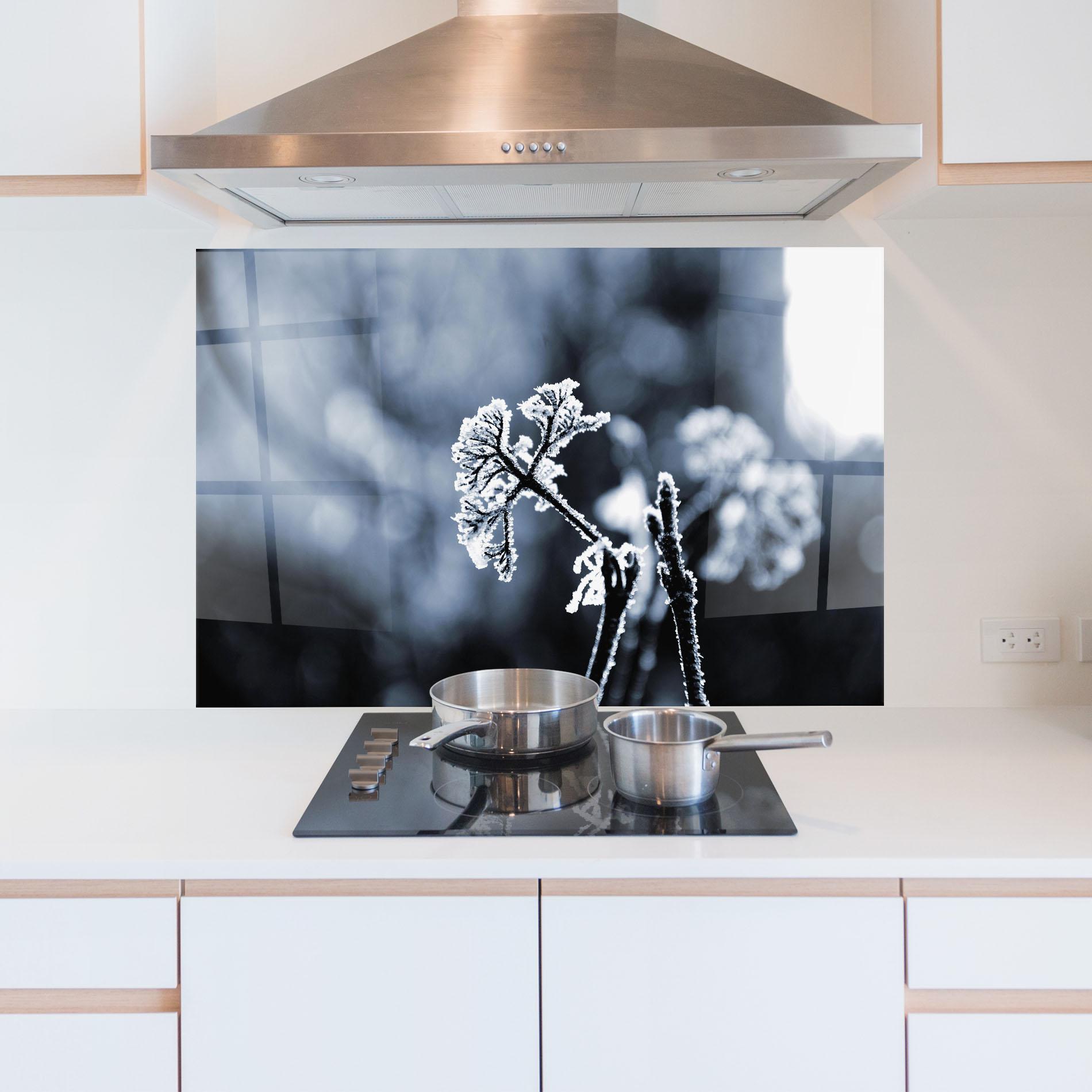 Konyhai üveg hátfal Winter Plant mockup 5