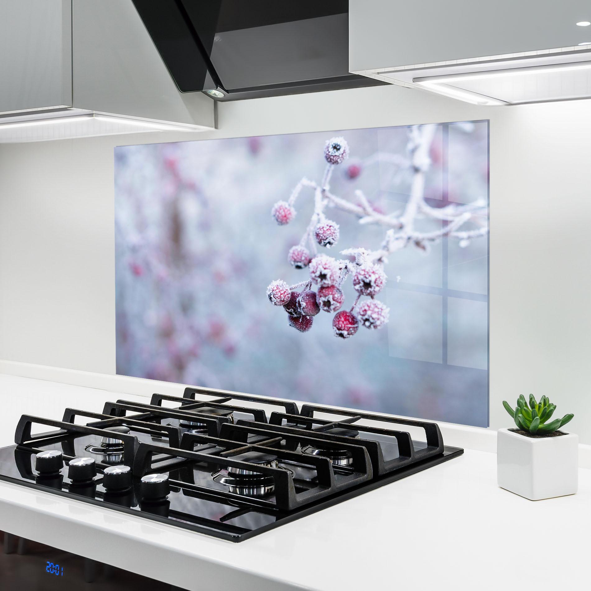 Konyhai üveg hátfal Red Winter Fruits mockup 6