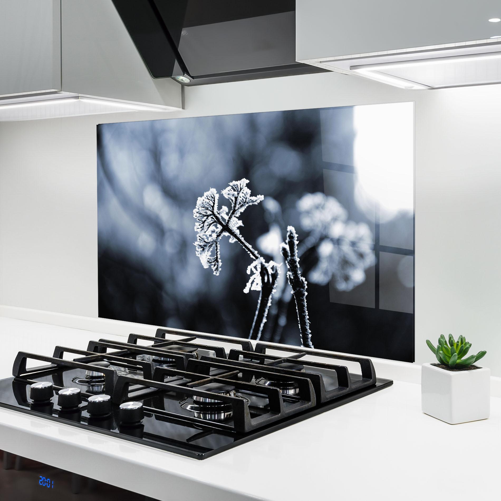 Konyhai üveg hátfal Winter Plant mockup 6