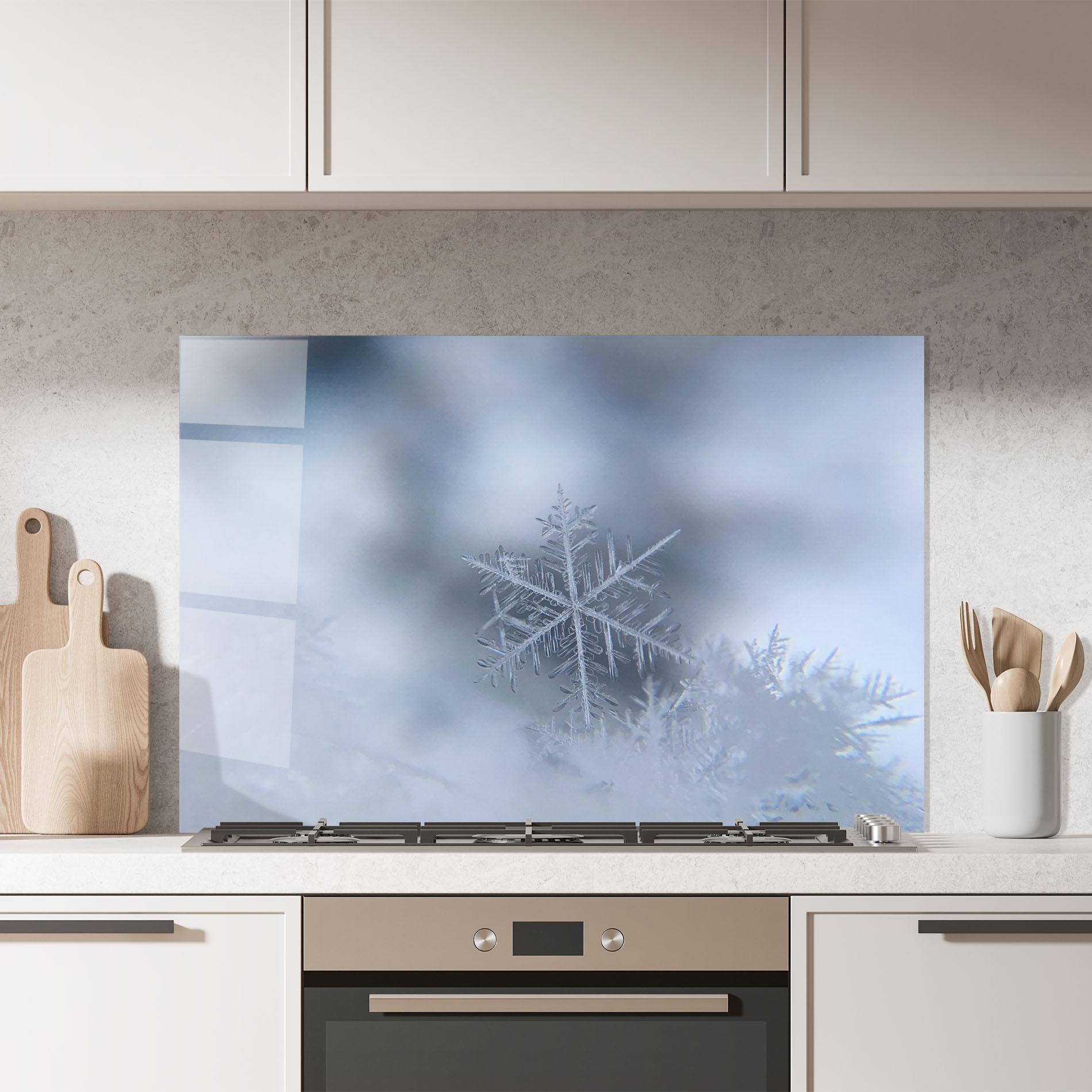 Konyhai üveg hátfal Pretty Snowflake mockup 7