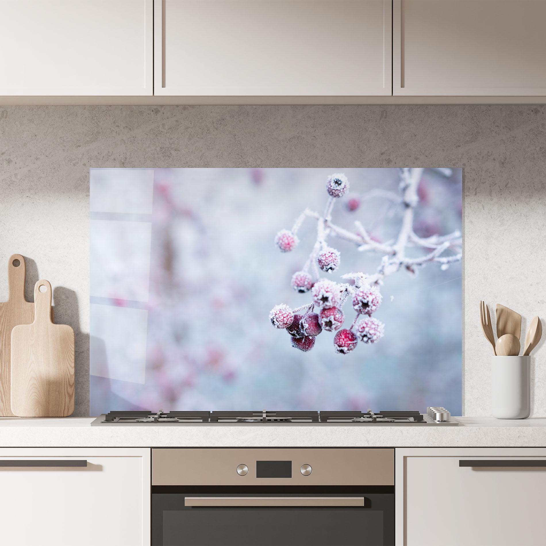 Konyhai üveg hátfal Red Winter Fruits mockup 7