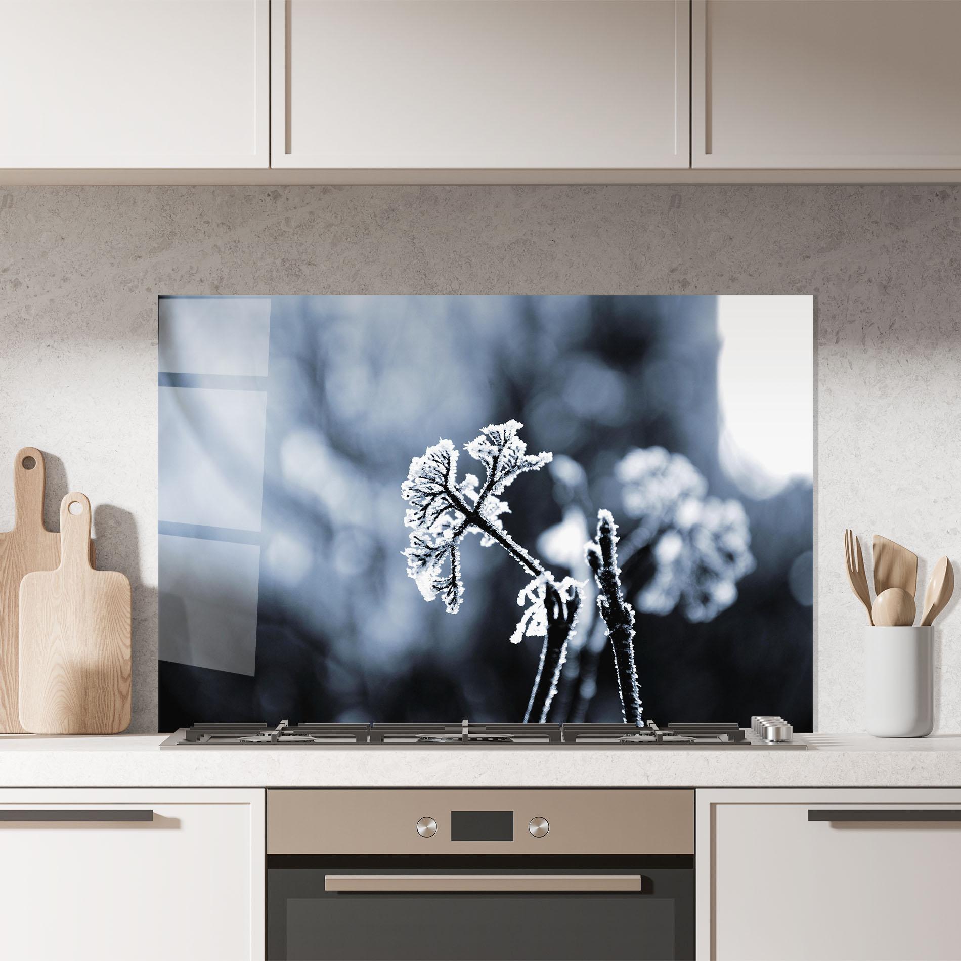 Konyhai üveg hátfal Winter Plant mockup 7