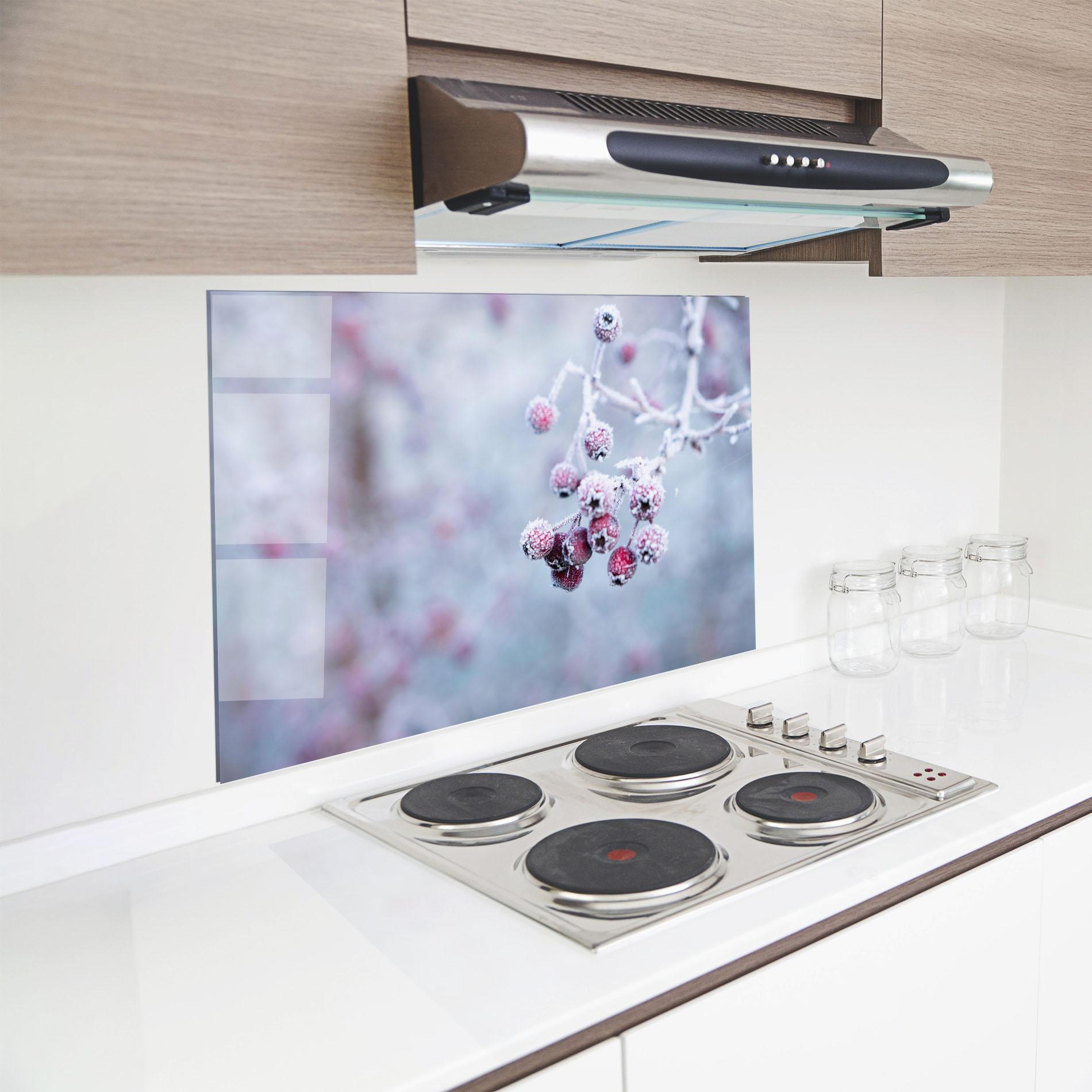 Konyhai üveg hátfal Red Winter Fruits mockup 8