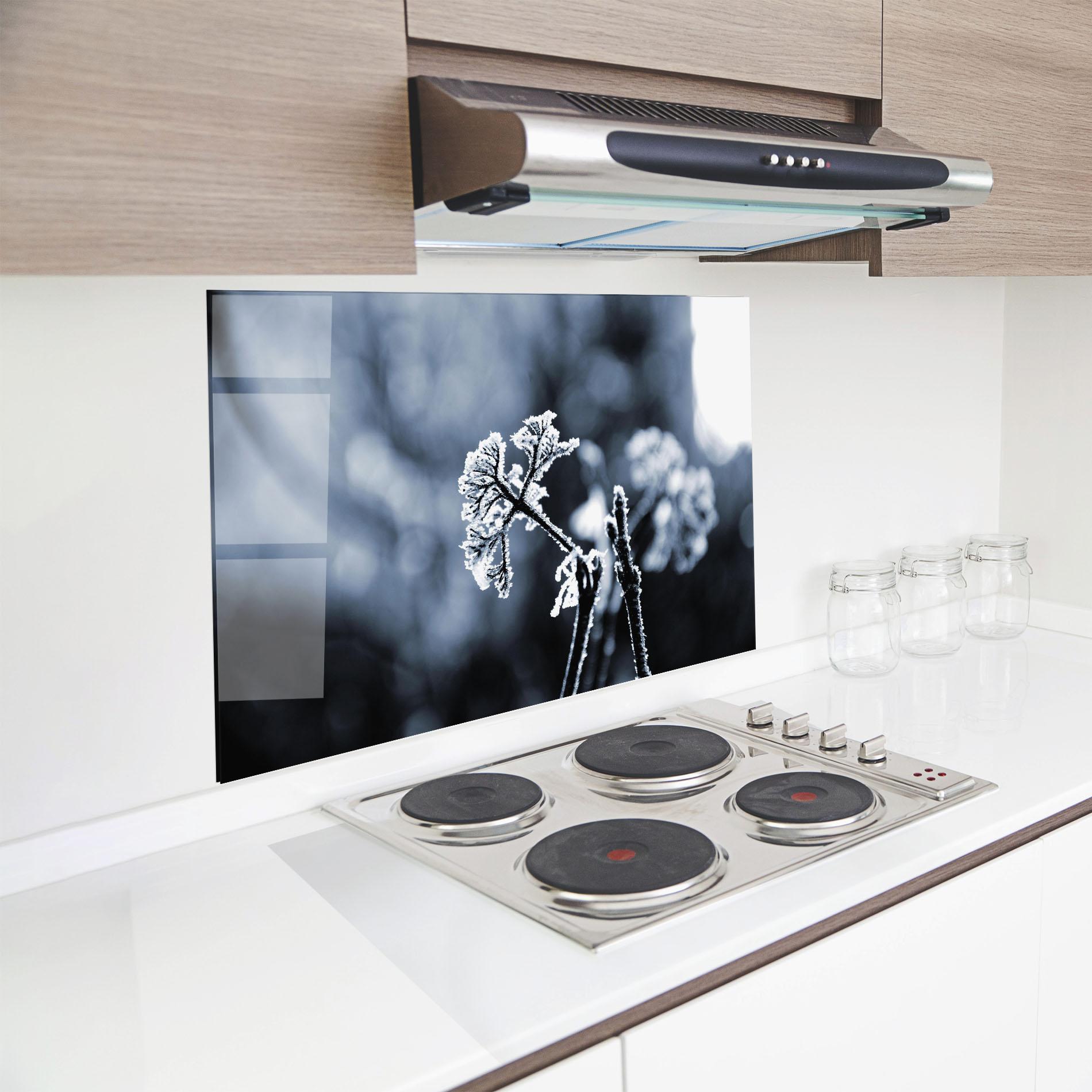 Konyhai üveg hátfal Winter Plant mockup 8