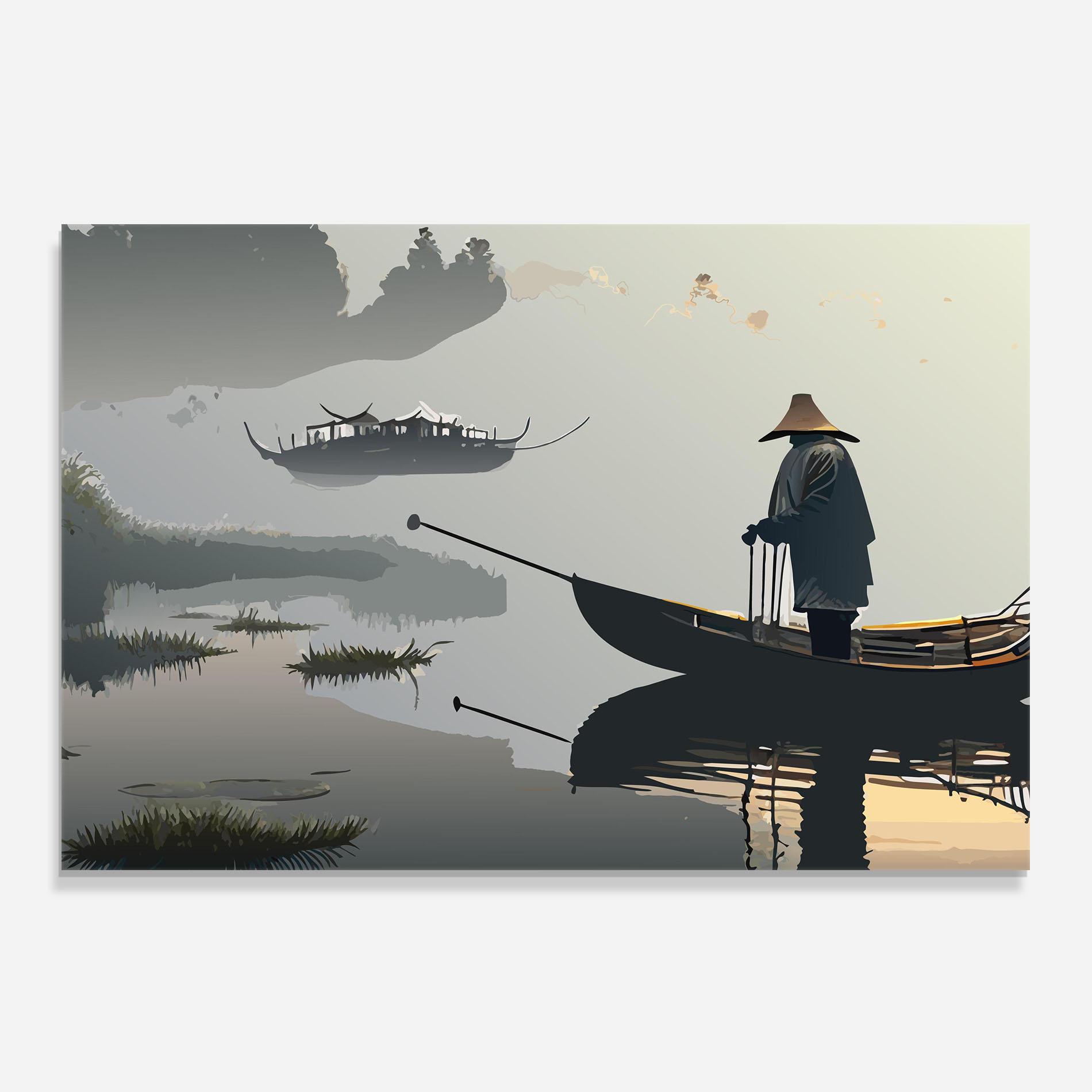 Konyhai üveg hátfal Grey Lake Man mockup 0