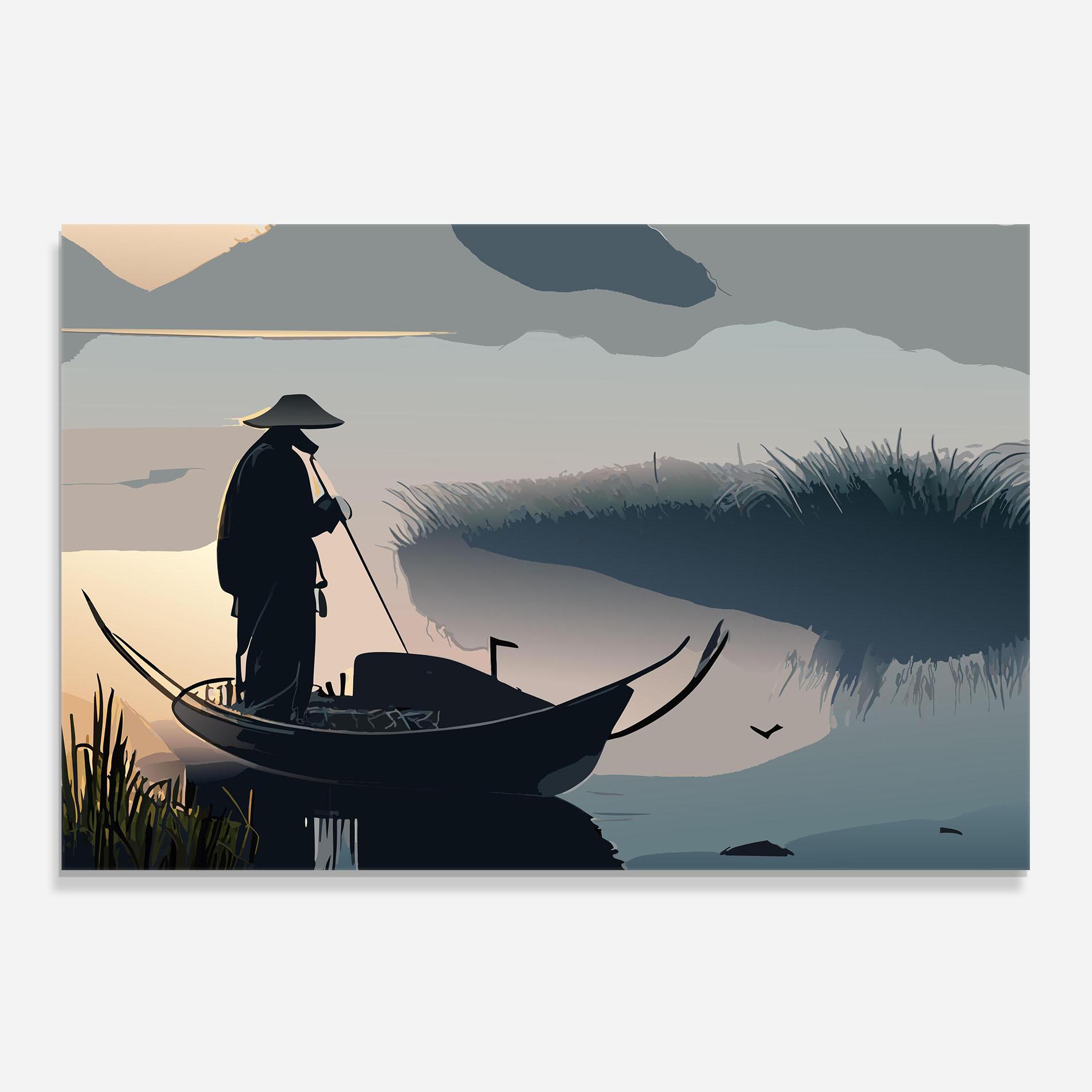 Konyhai üveg hátfal Japan Lake Man mockup 0