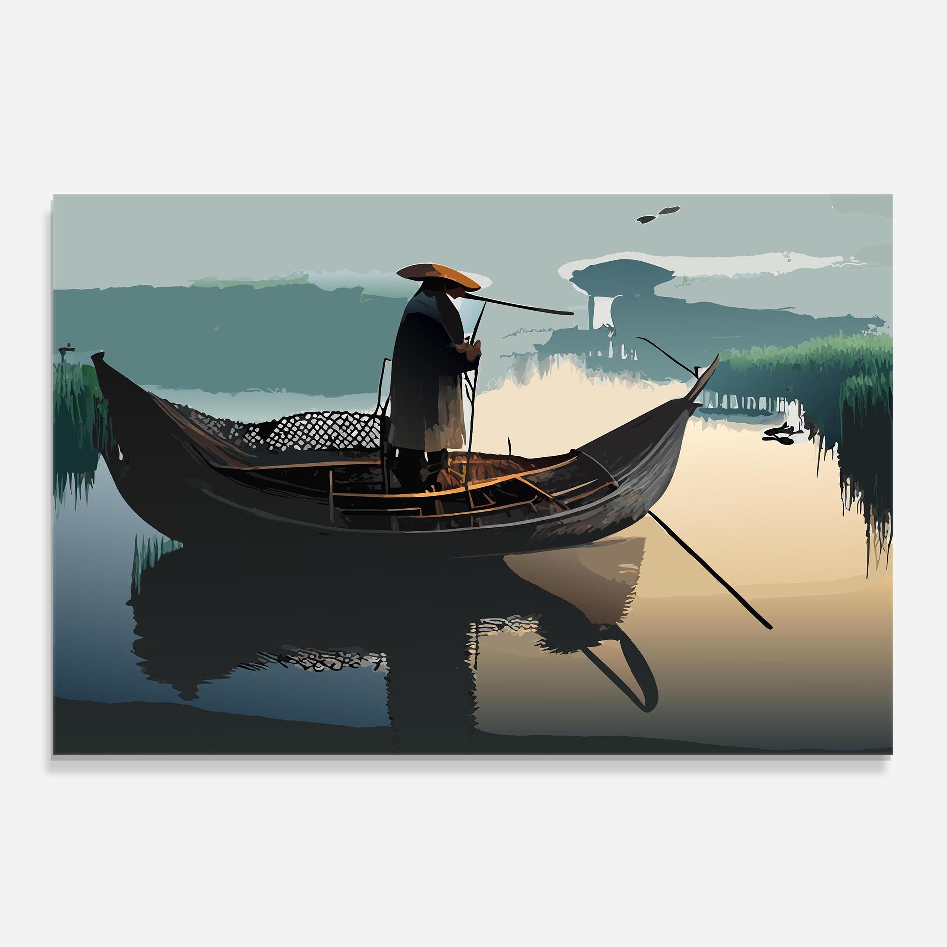 Konyhai üveg hátfal Japan Man Lake mockup 0