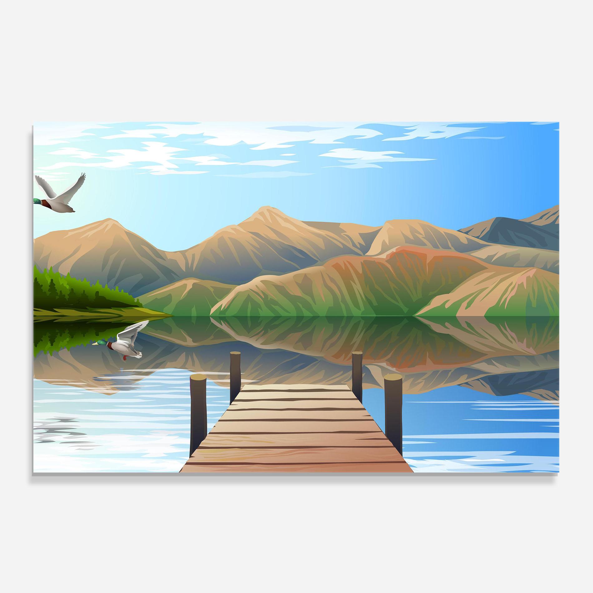 Konyhai üveg hátfal Morning Lake mockup 0