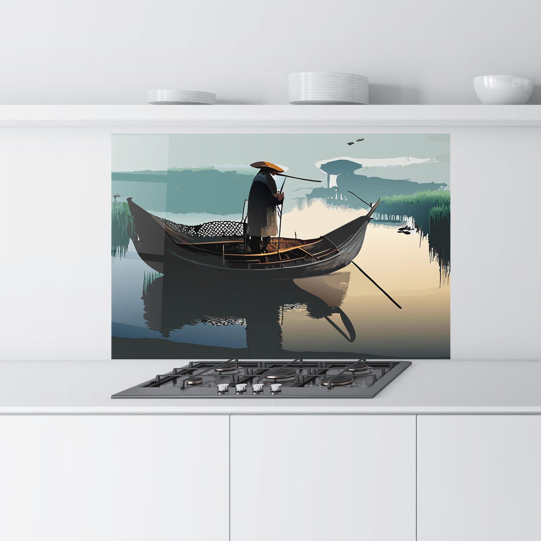 Konyhai üveg hátfal Japan Man Lake mockup 9