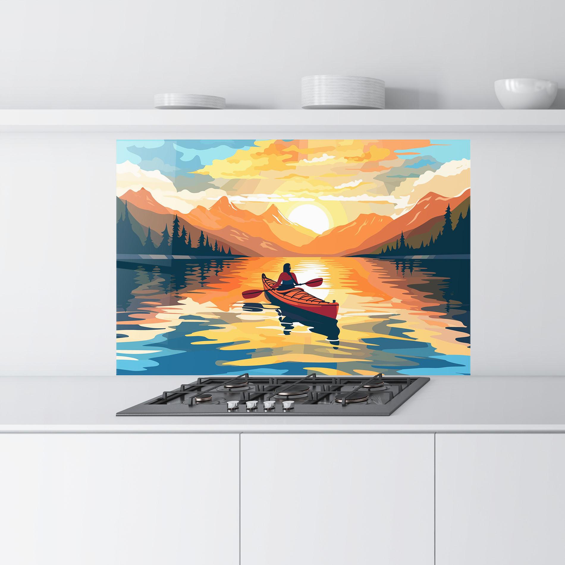 Konyhai üveg hátfal Young_woman_kayaking_in_crystal_lake_illustration_6 mockup 9