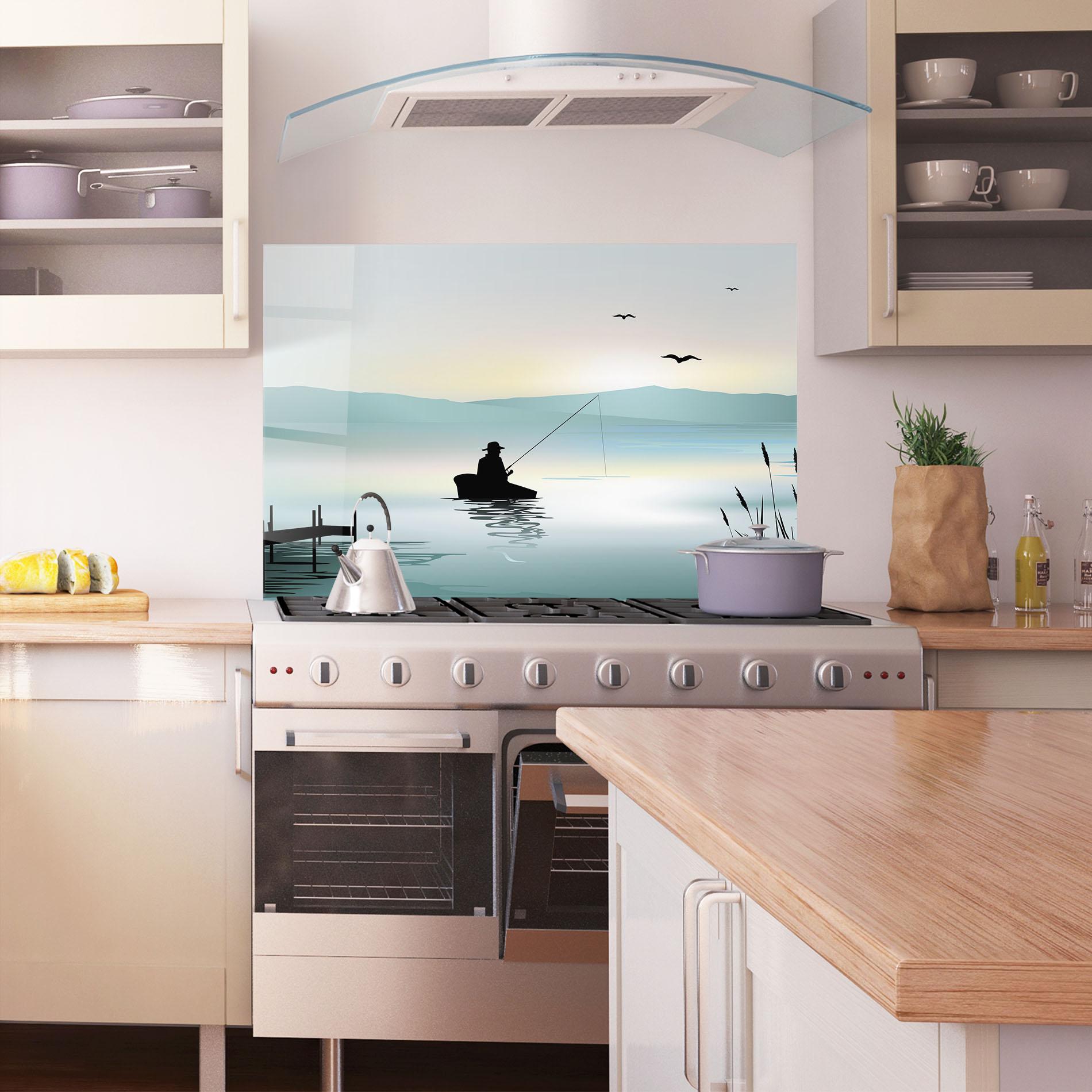 Konyhai üveg hátfal Fishman Lake View mockup 1