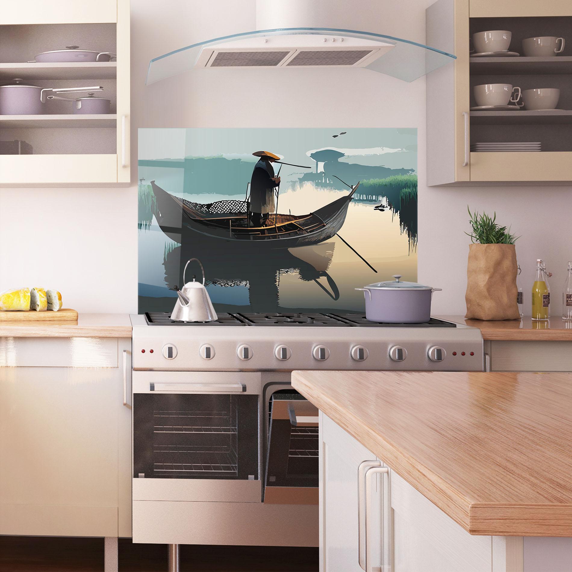 Konyhai üveg hátfal Japan Man Lake mockup 1