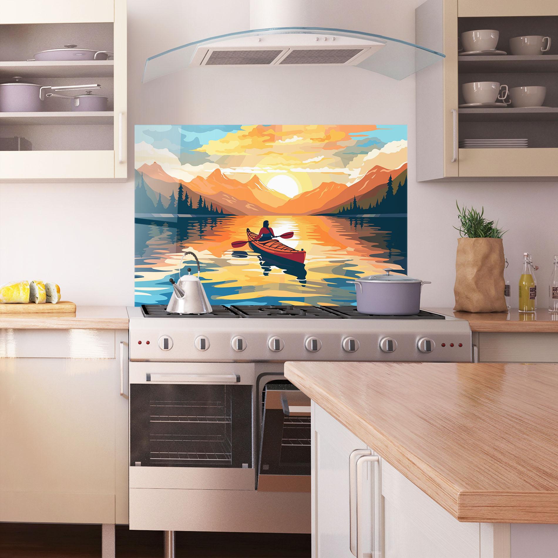 Konyhai üveg hátfal Young_woman_kayaking_in_crystal_lake_illustration_6 mockup 1