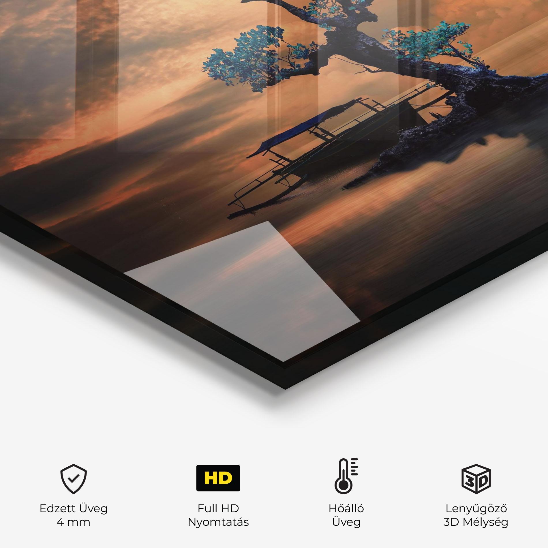 Konyhai üveg hátfal Blue Tree mockup 2