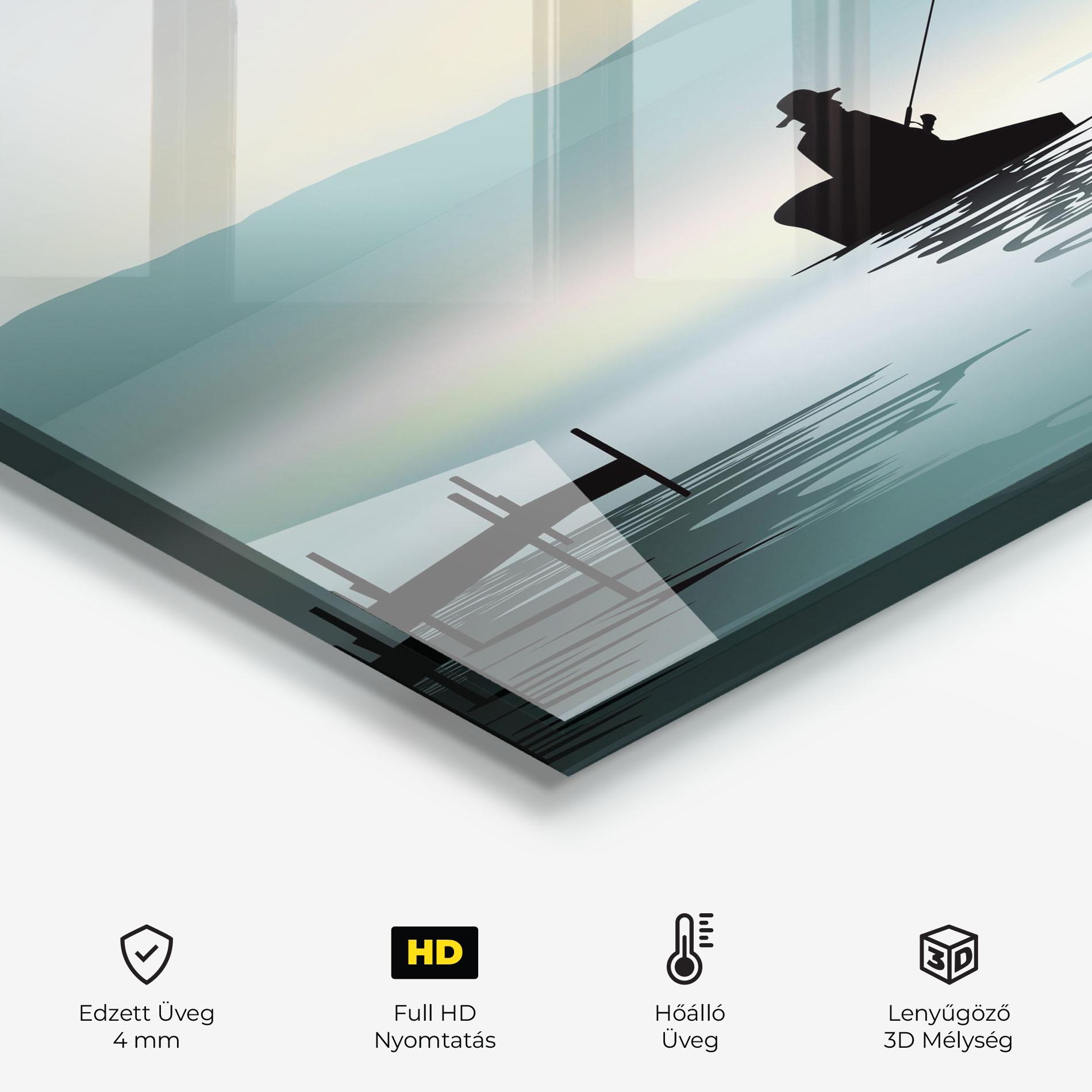 Konyhai üveg hátfal Fishman Lake View mockup 2