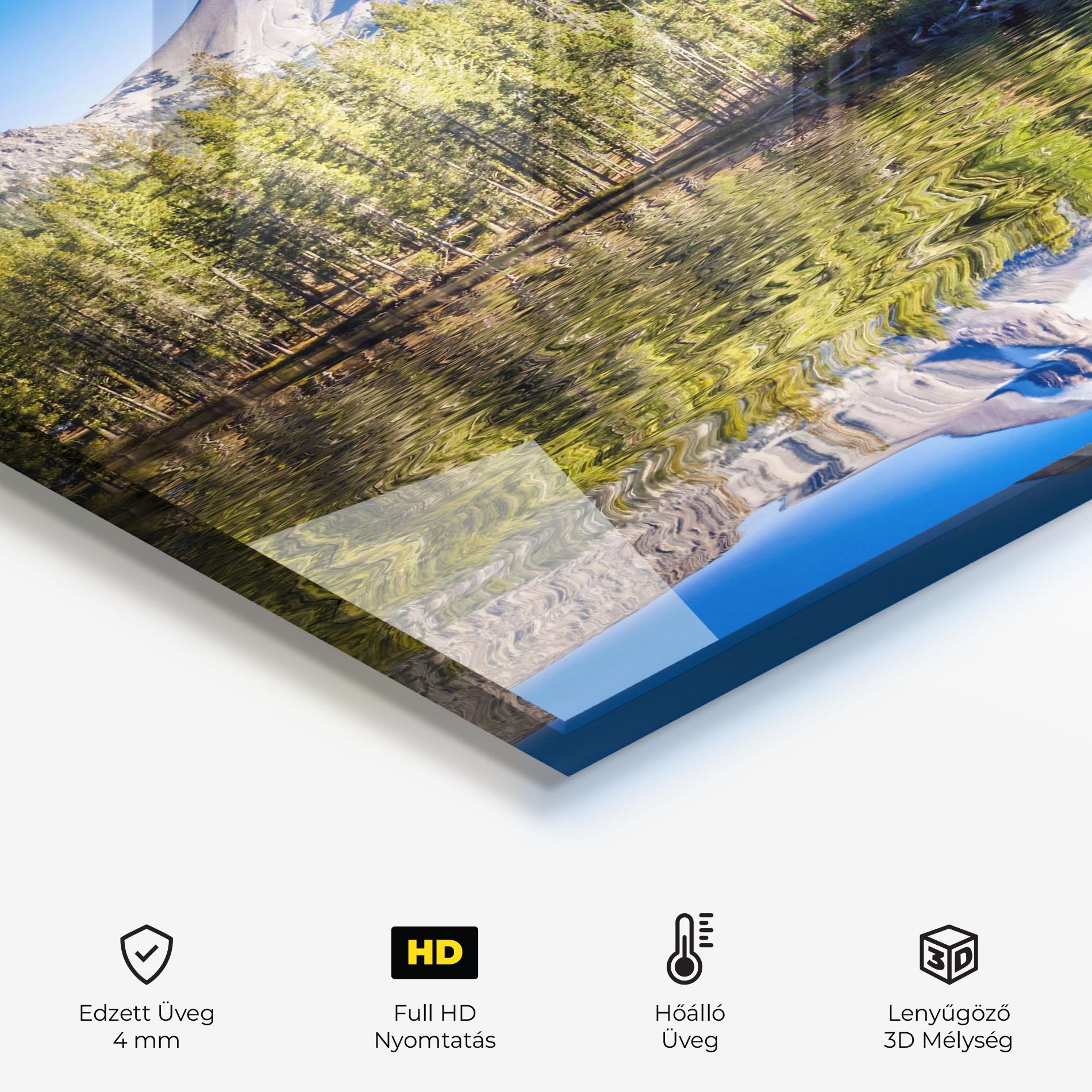 Konyhai üveg hátfal Green Tree Lake mockup 2