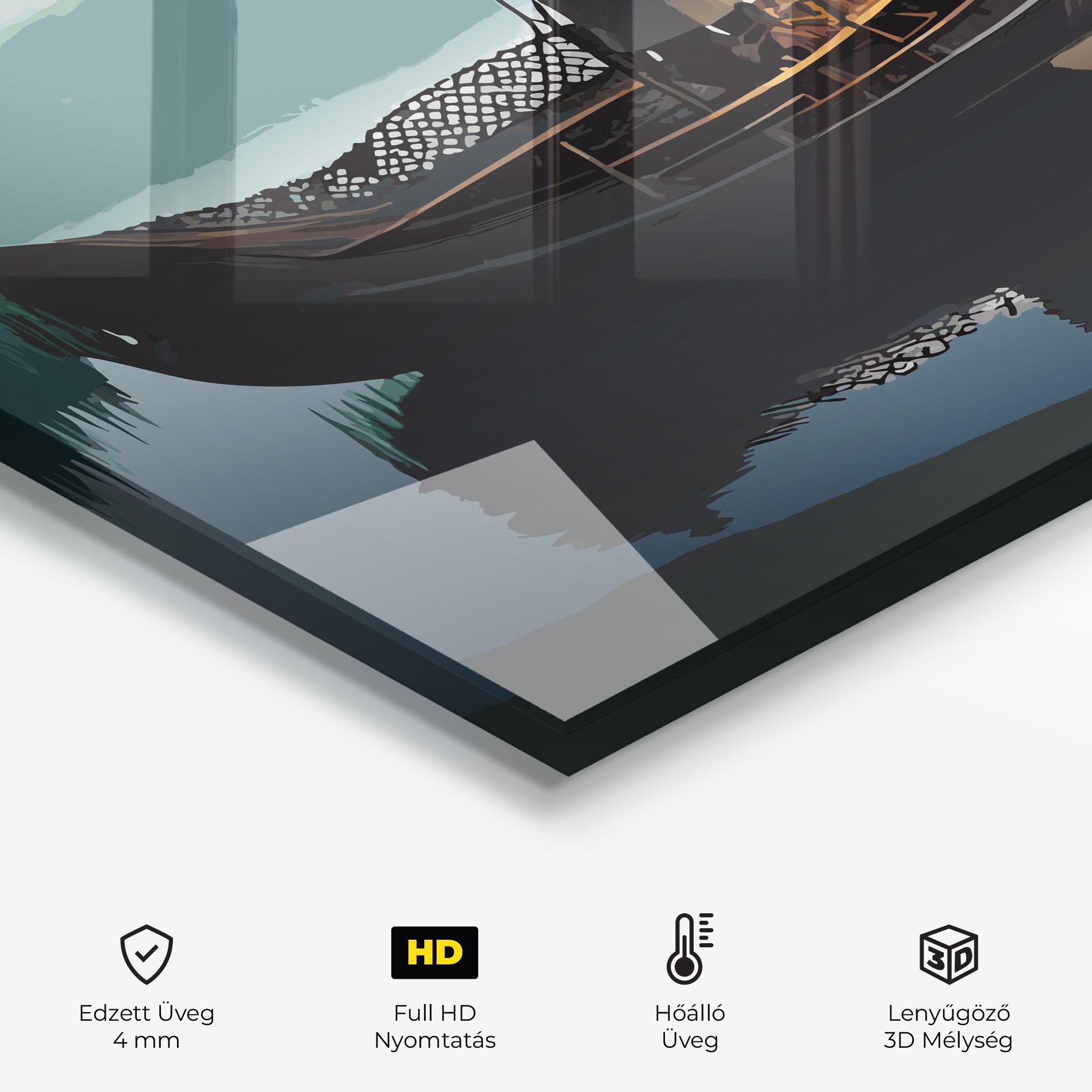 Konyhai üveg hátfal Japan Man Lake mockup 2