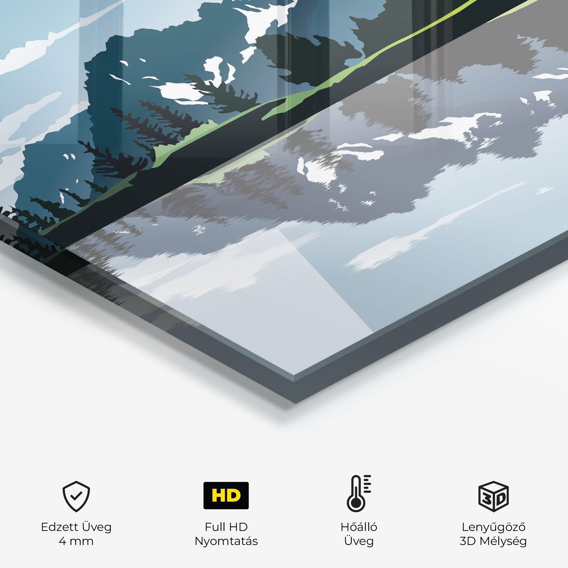 Konyhai üveg hátfal Lake Blue Mountain mockup 2