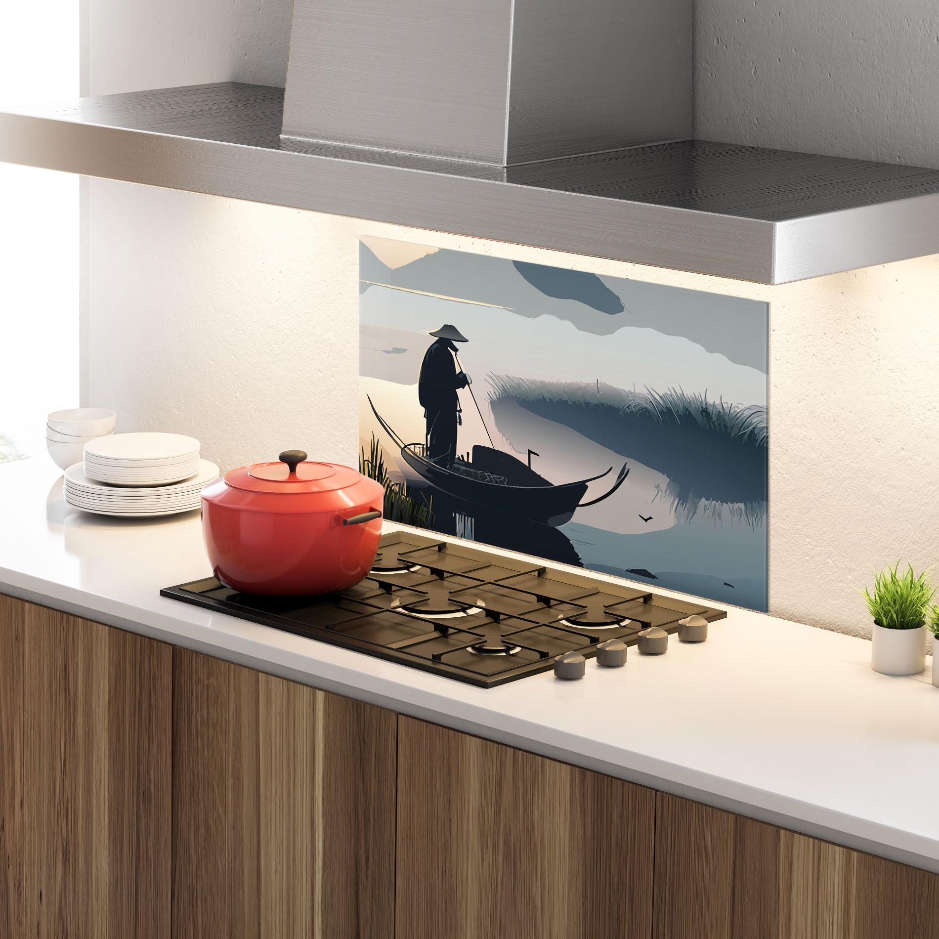 Konyhai üveg hátfal Japan Lake Man mockup 4
