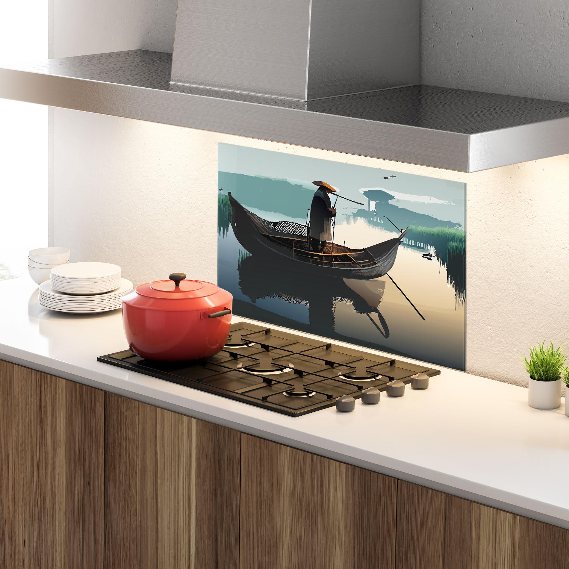 Konyhai üveg hátfal Japan Man Lake mockup 4