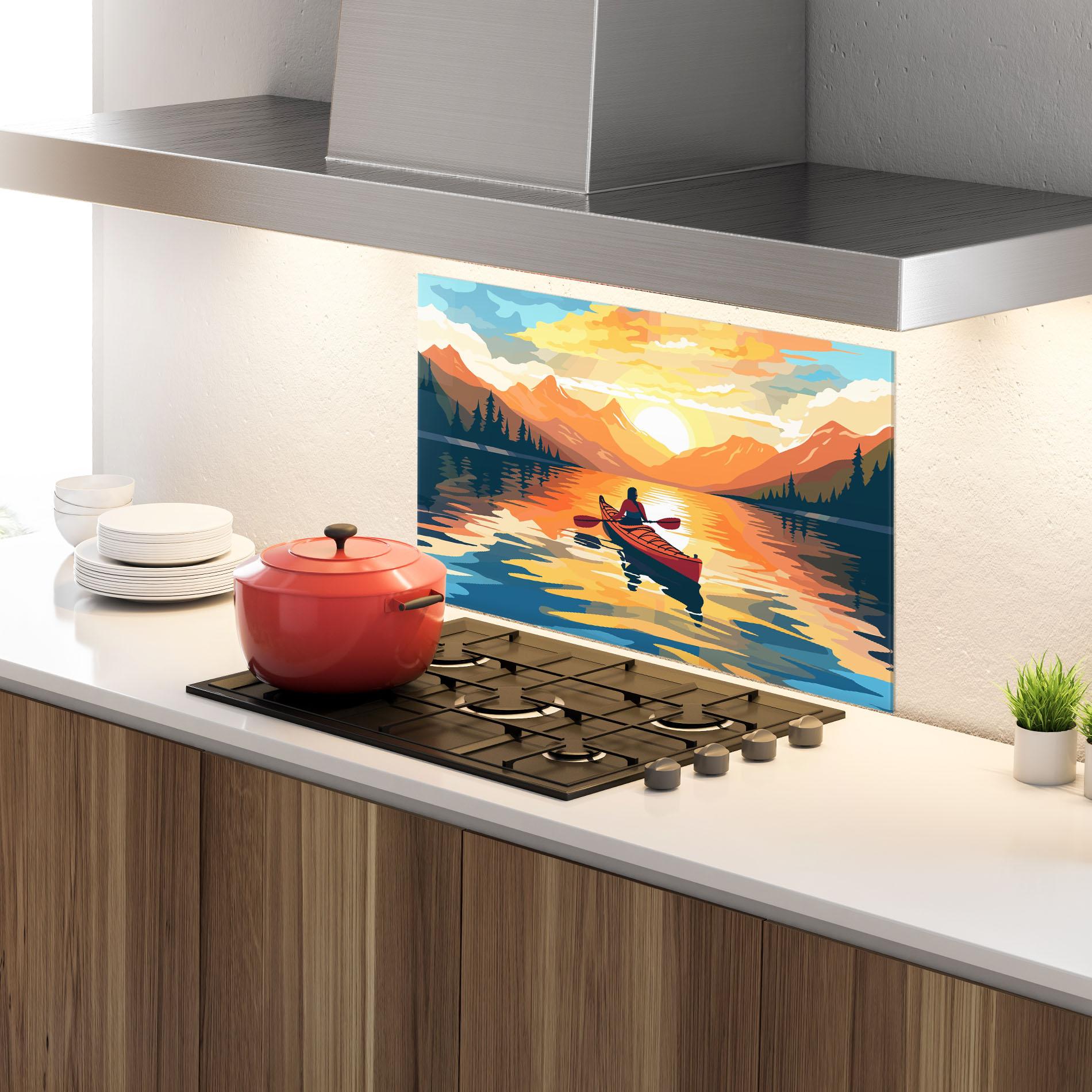 Konyhai üveg hátfal Young_woman_kayaking_in_crystal_lake_illustration_6 mockup 4