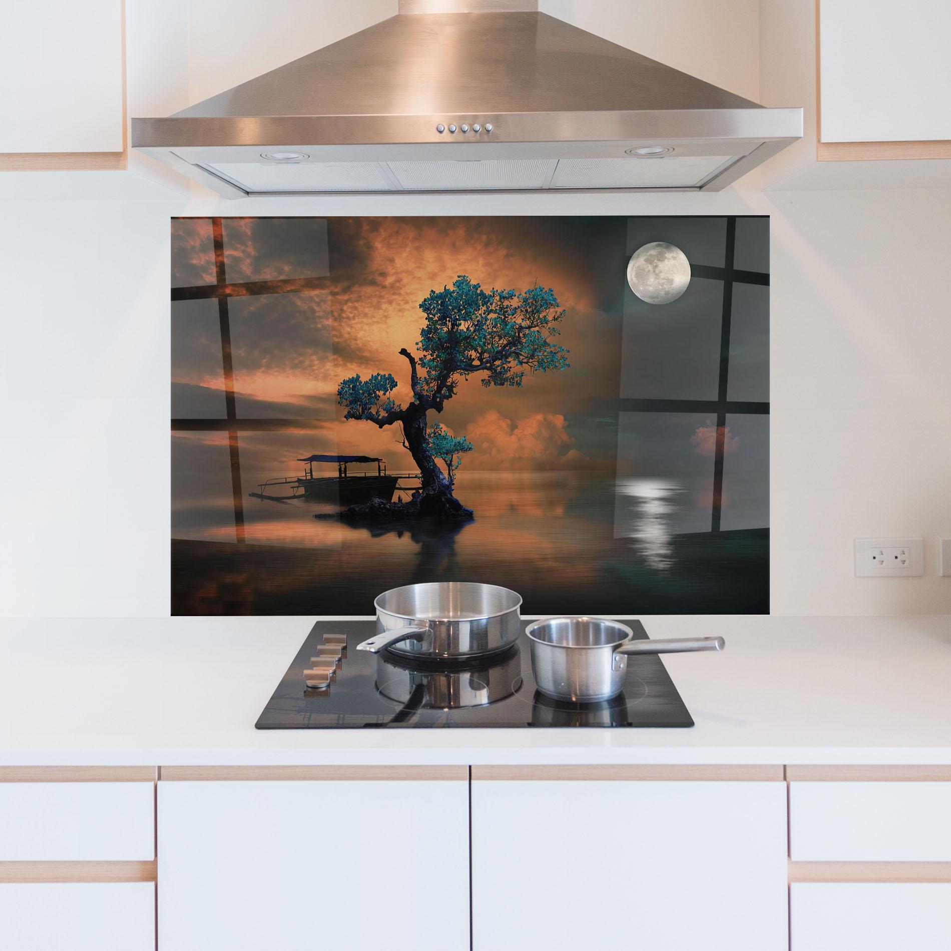 Konyhai üveg hátfal Blue Tree mockup 5