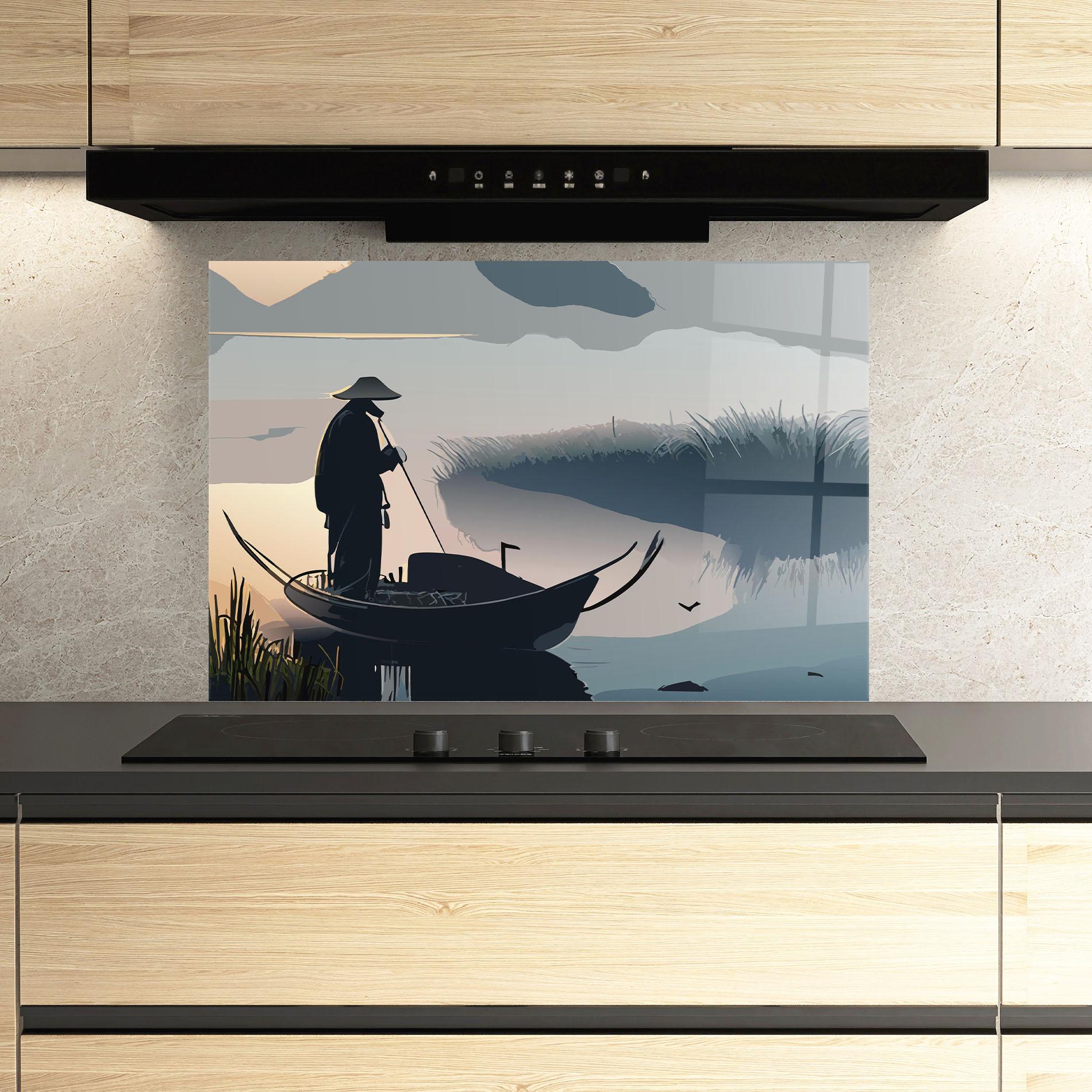 Konyhai üveg hátfal Japan Lake Man mockup 3