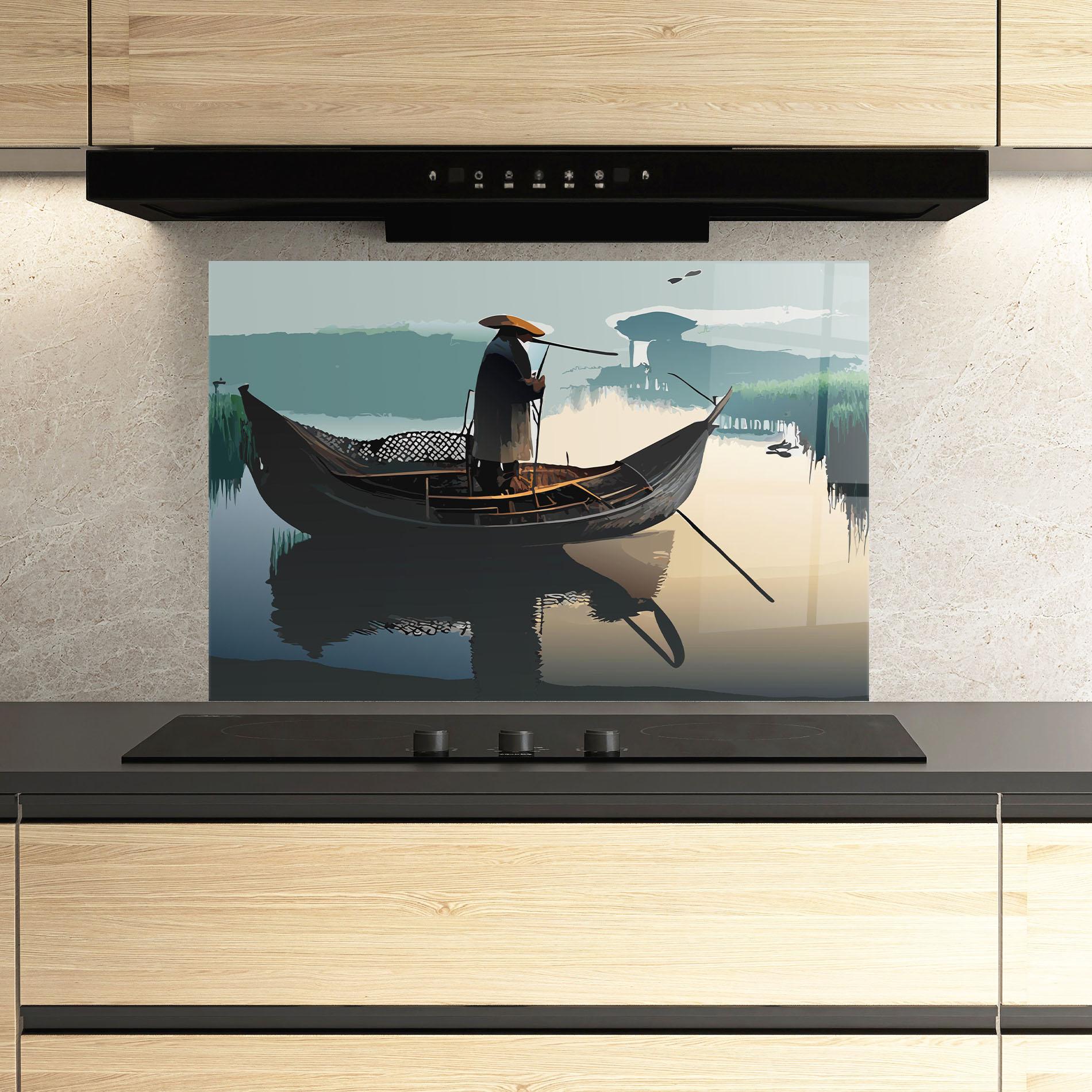 Konyhai üveg hátfal Japan Man Lake mockup 3