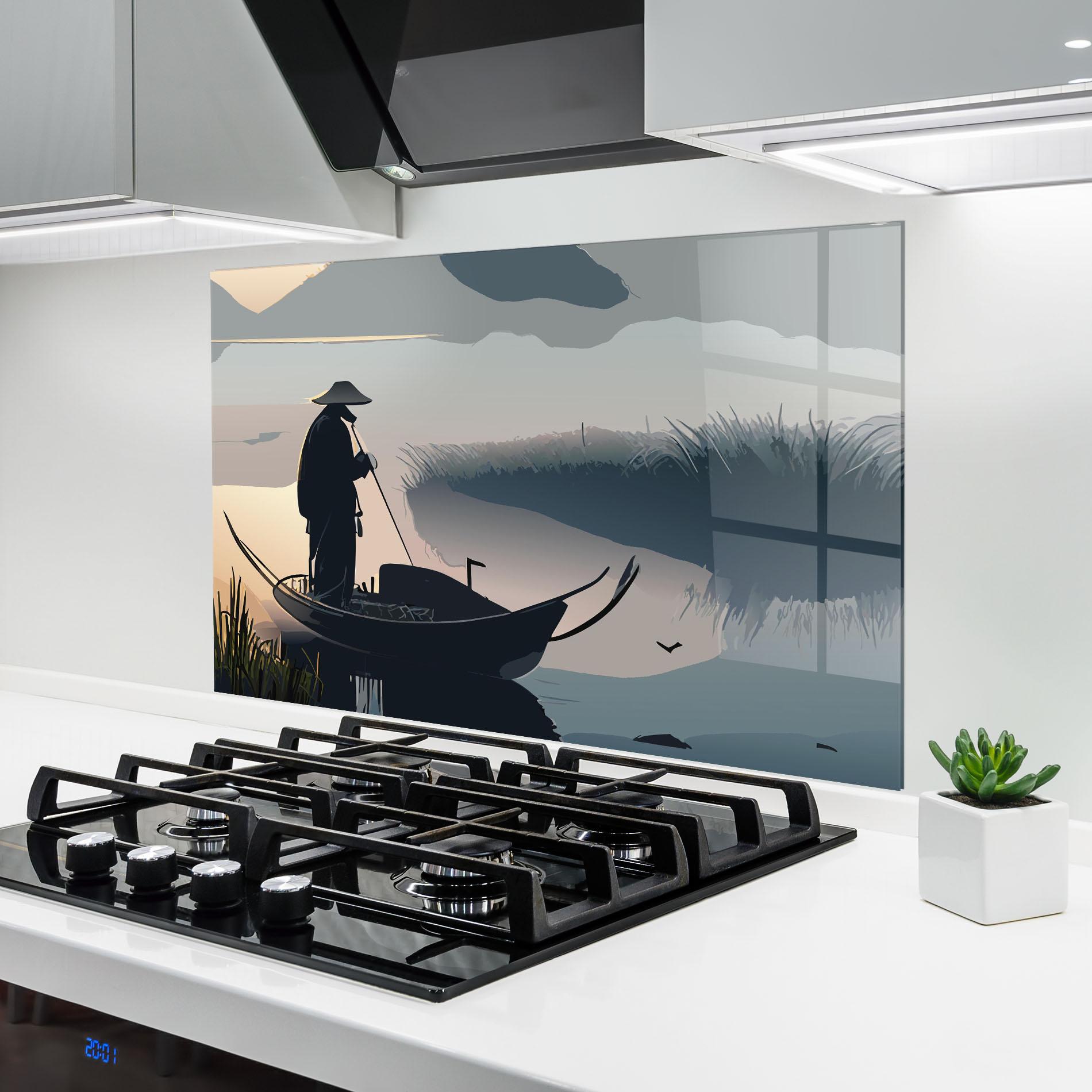 Konyhai üveg hátfal Japan Lake Man mockup 6