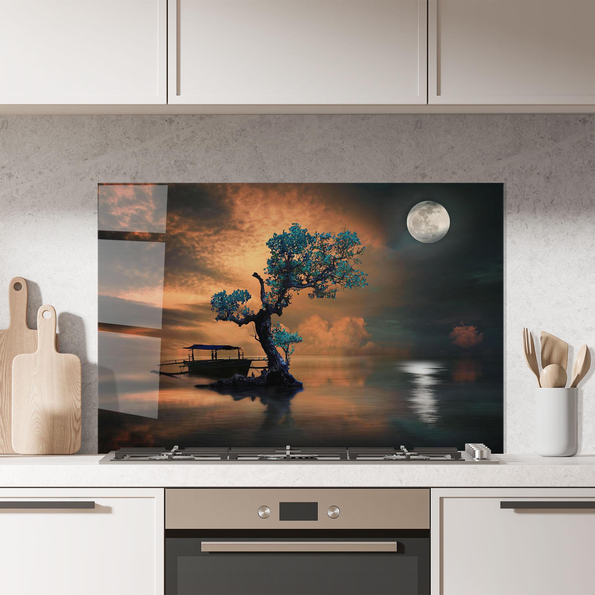 Konyhai üveg hátfal Blue Tree mockup 7