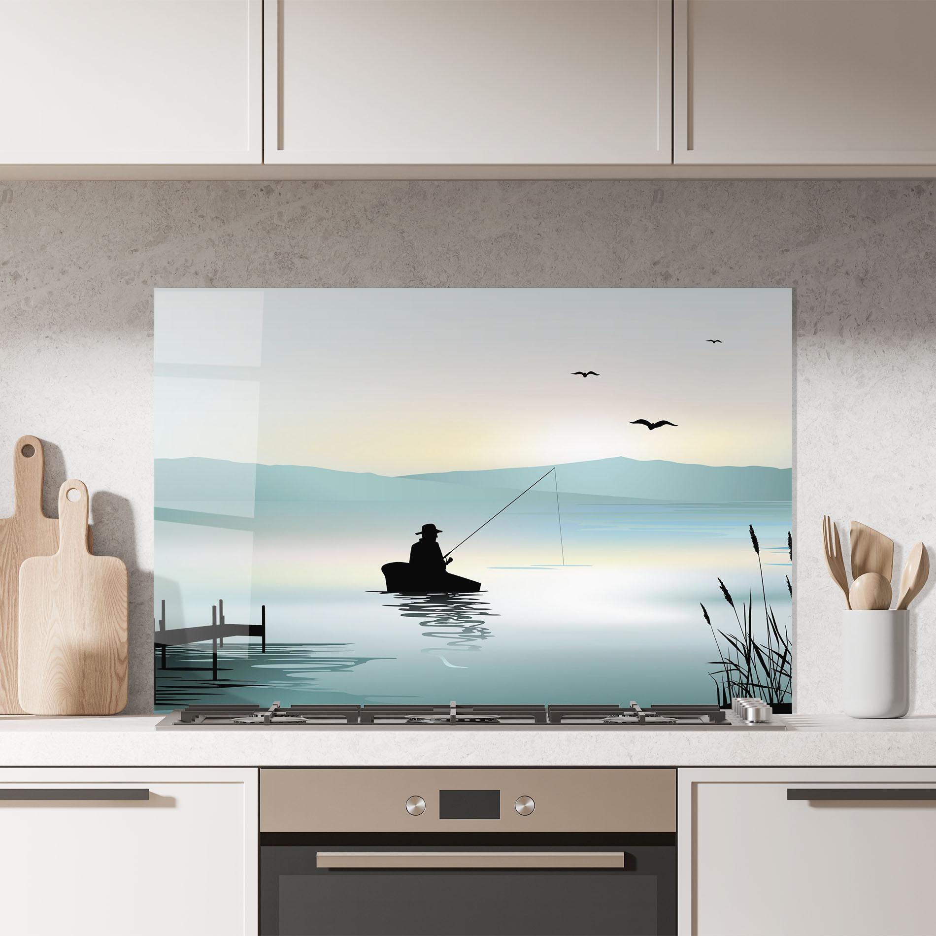 Konyhai üveg hátfal Fishman Lake View mockup 7